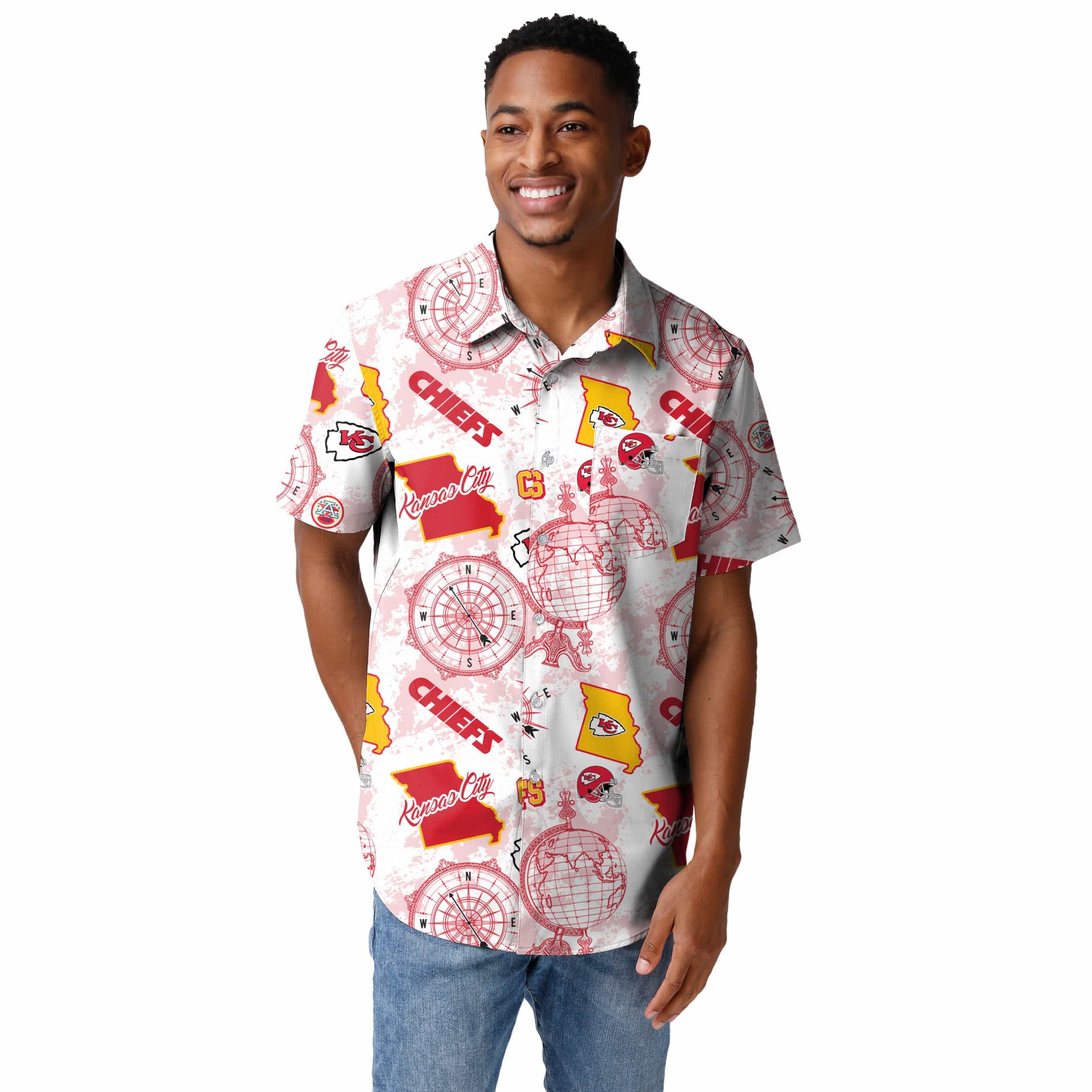Kansas City Chiefs NFL Mens Mercader Button Up Shirt - Image 2