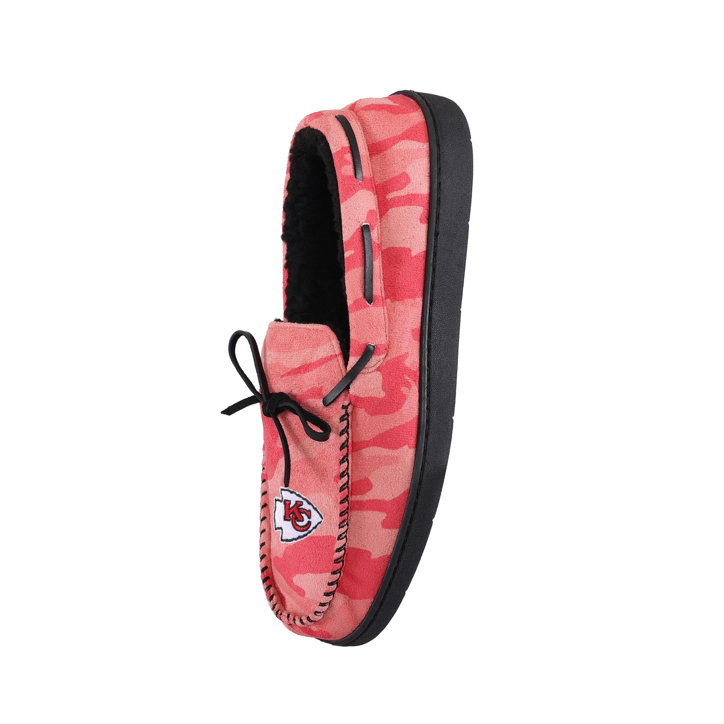 Kansas City Chiefs NFL Mens Printed Camo Moccasin Slippers - Image 3