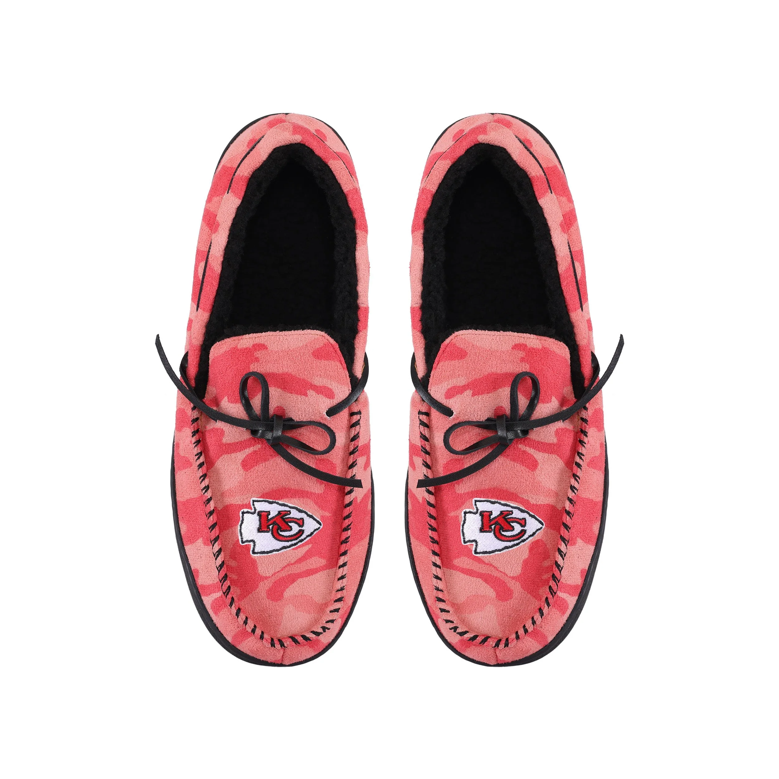 Kansas City Chiefs NFL Mens Printed Camo Moccasin Slippers - Image 4