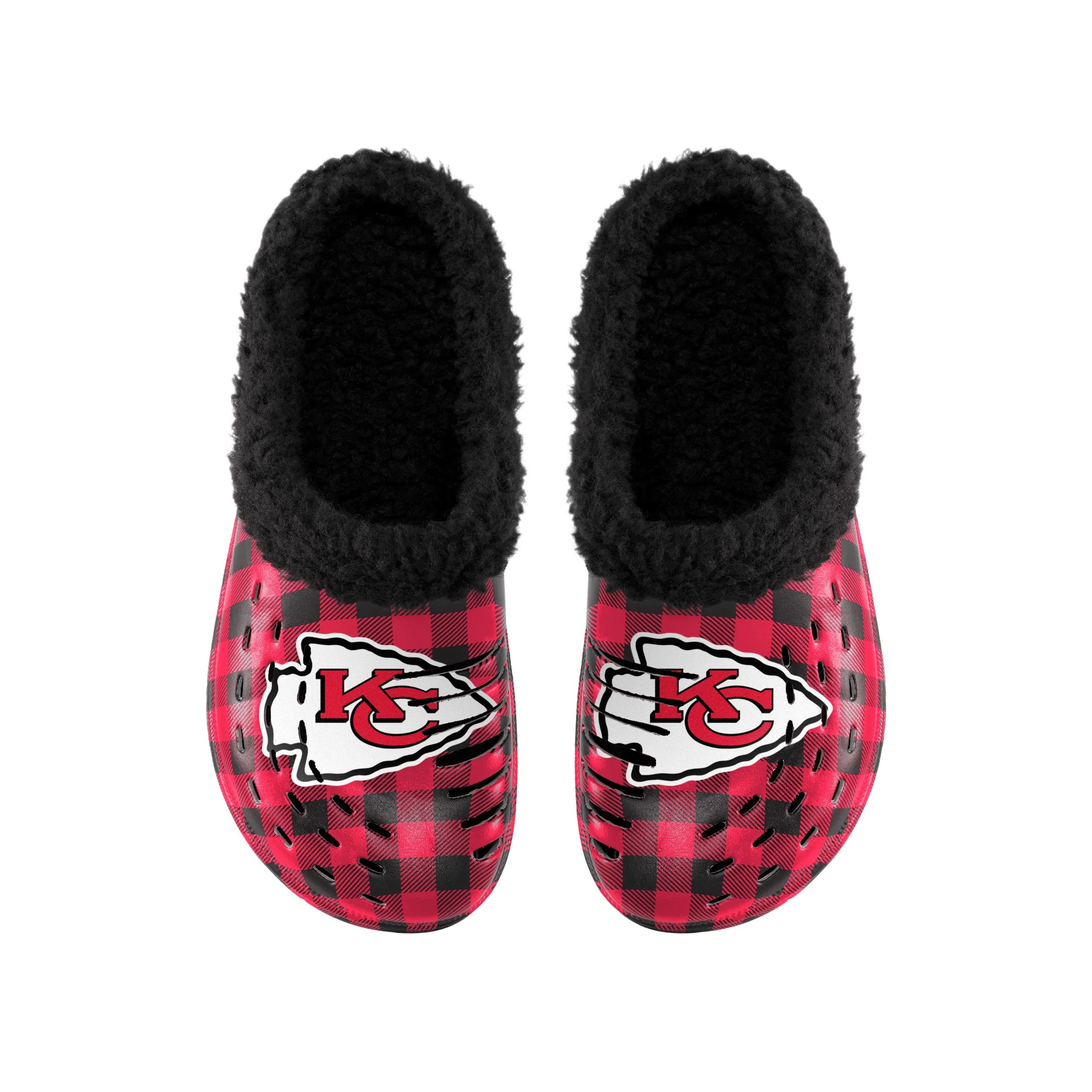 Kansas City Chiefs NFL Mens Sherpa Lined Buffalo Check Clog - Image 4