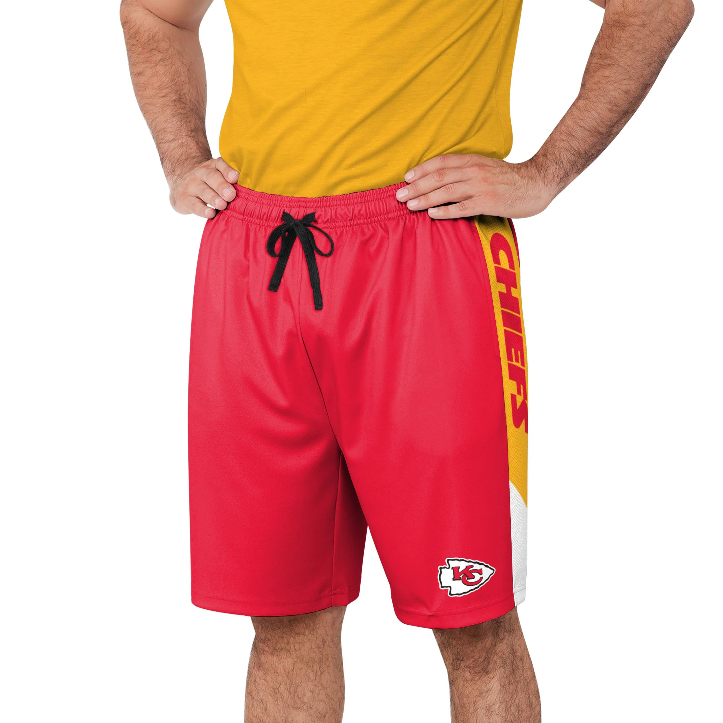 Kansas City Chiefs NFL Mens Side Stripe Training Shorts - Image 2