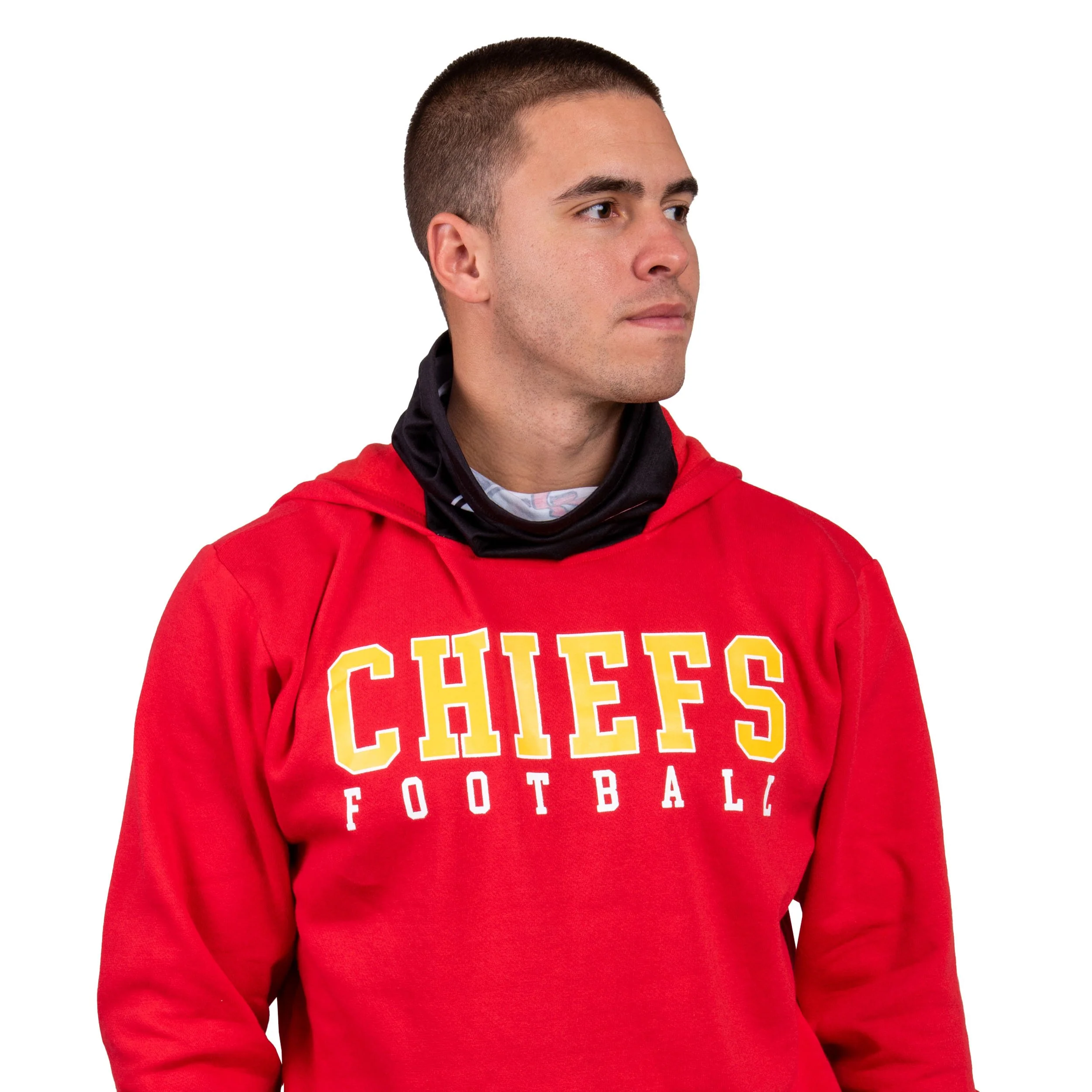 Kansas City Chiefs NFL Mens Solid Gaiter Hoodie - Image 3