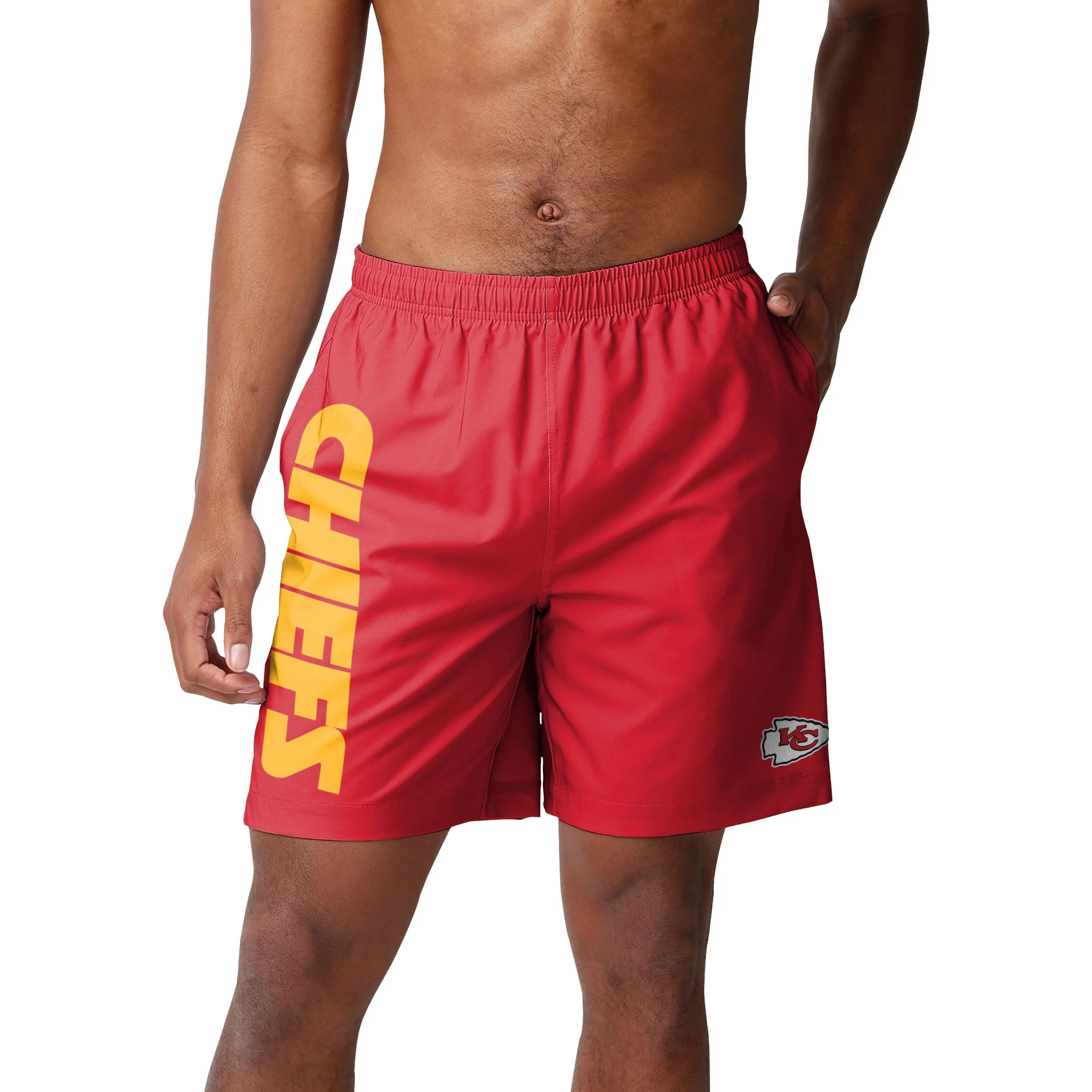 Kansas City Chiefs NFL Mens Solid Wordmark Traditional Swimming Trunks - Image 2