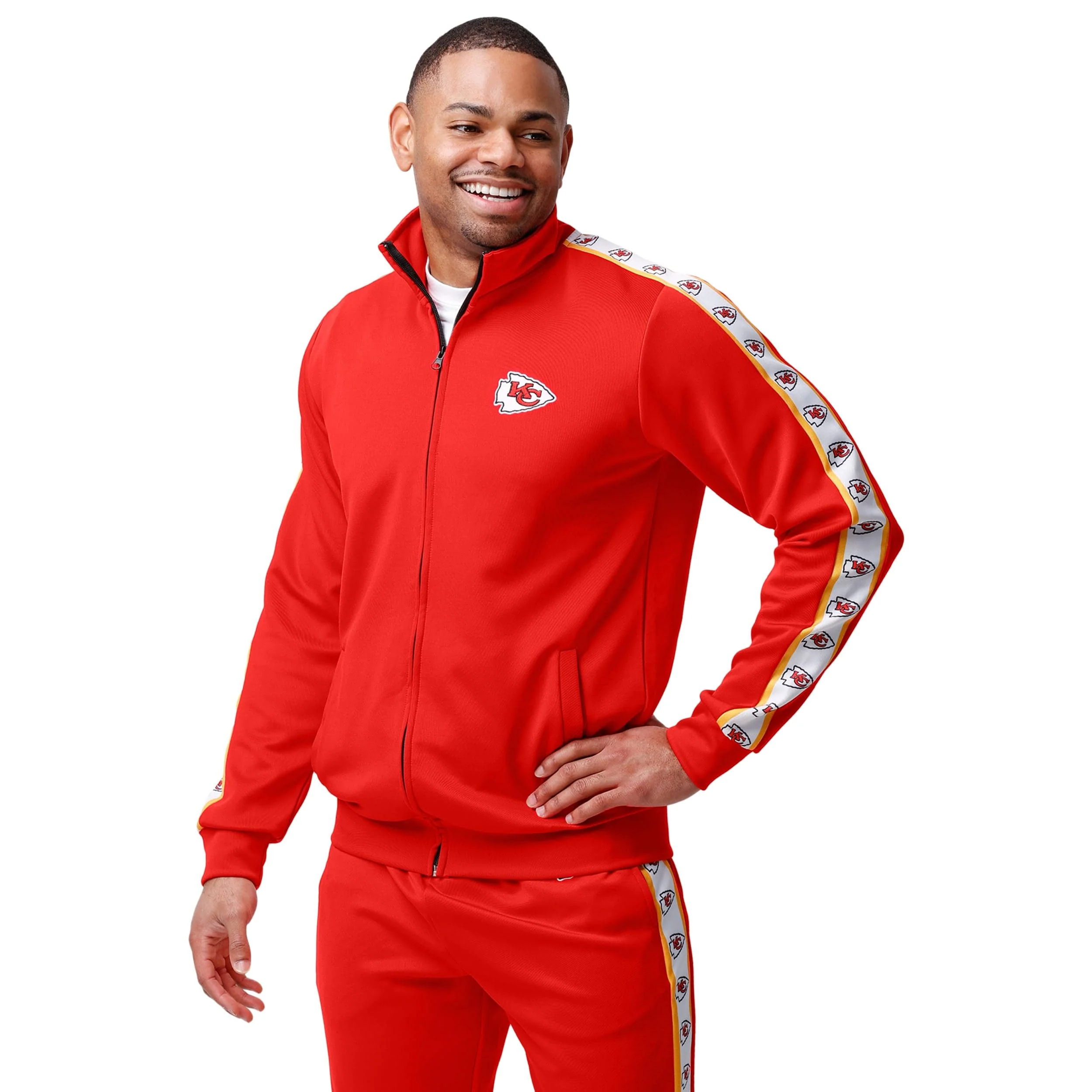Kansas City Chiefs NFL Mens Stripe Logo Track Jacket