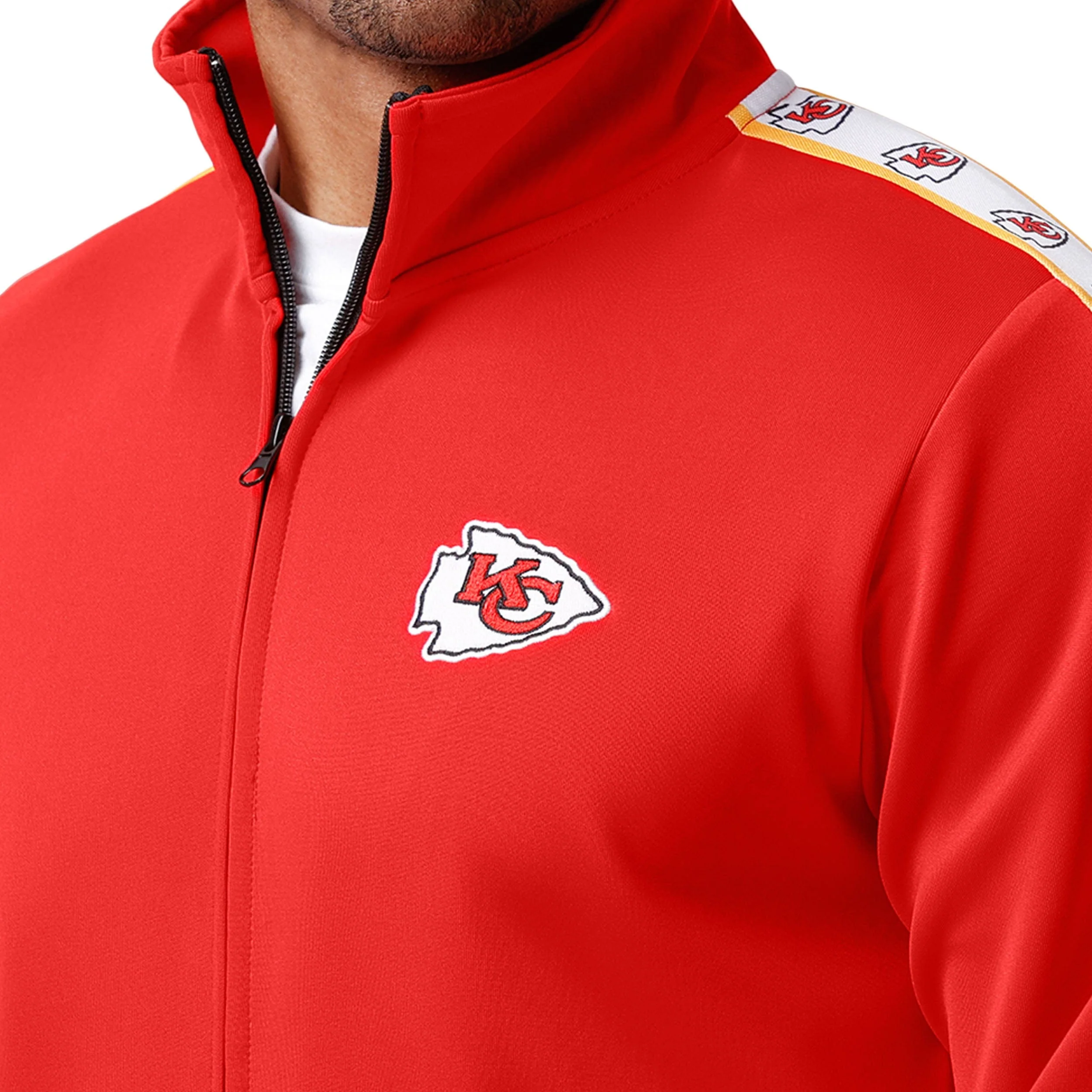 Kansas City Chiefs NFL Mens Stripe Logo Track Jacket - Image 3