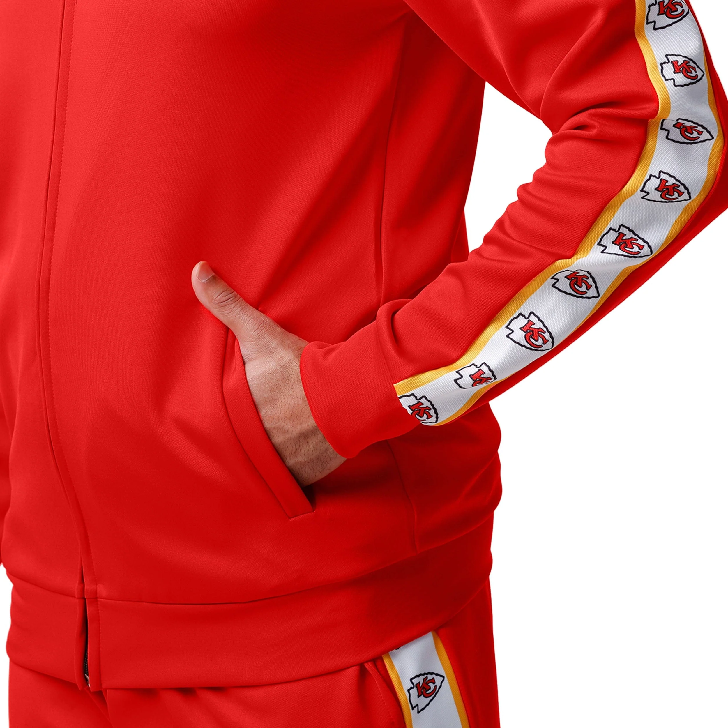 Kansas City Chiefs NFL Mens Stripe Logo Track Jacket - Image 4
