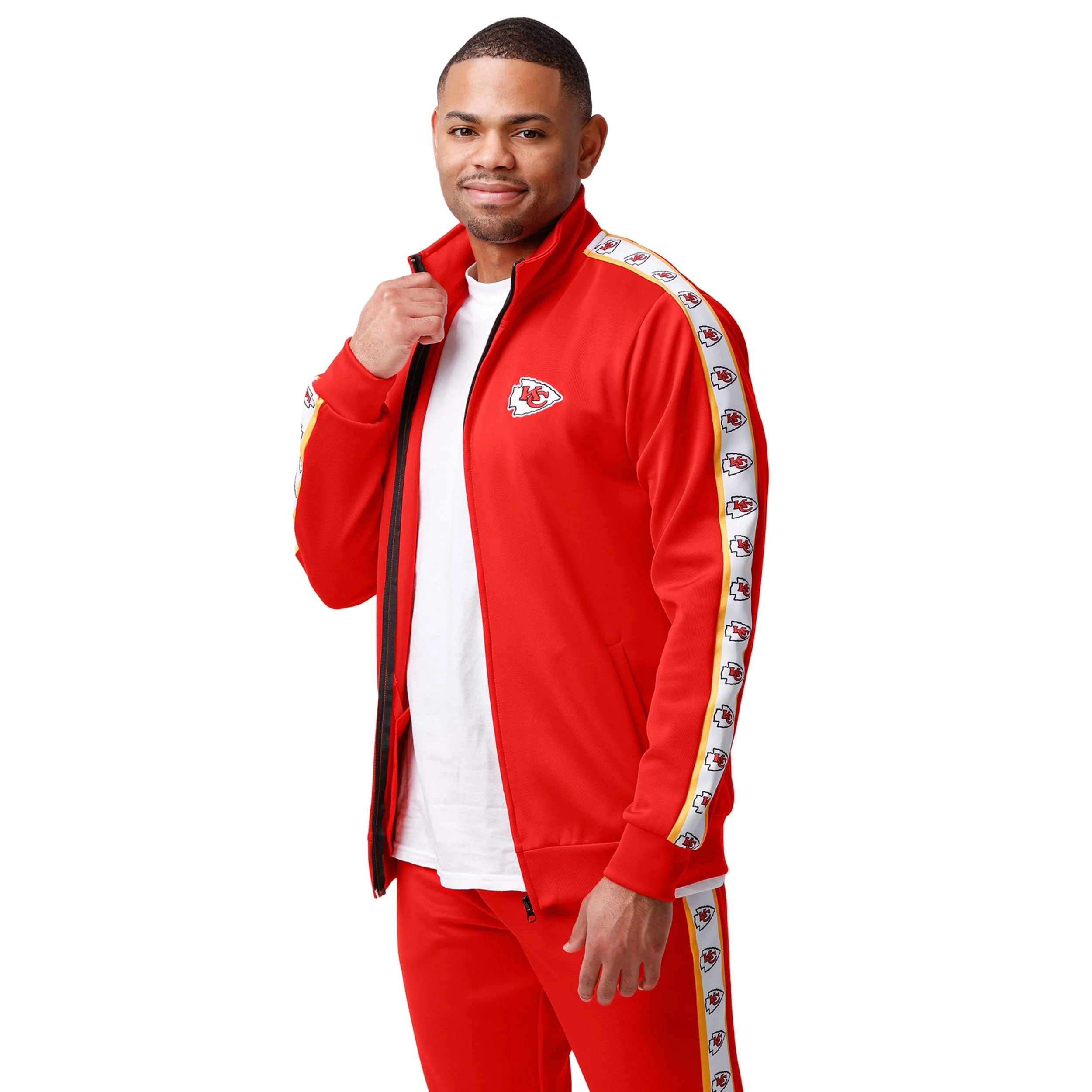Kansas City Chiefs NFL Mens Stripe Logo Track Jacket - Image 5