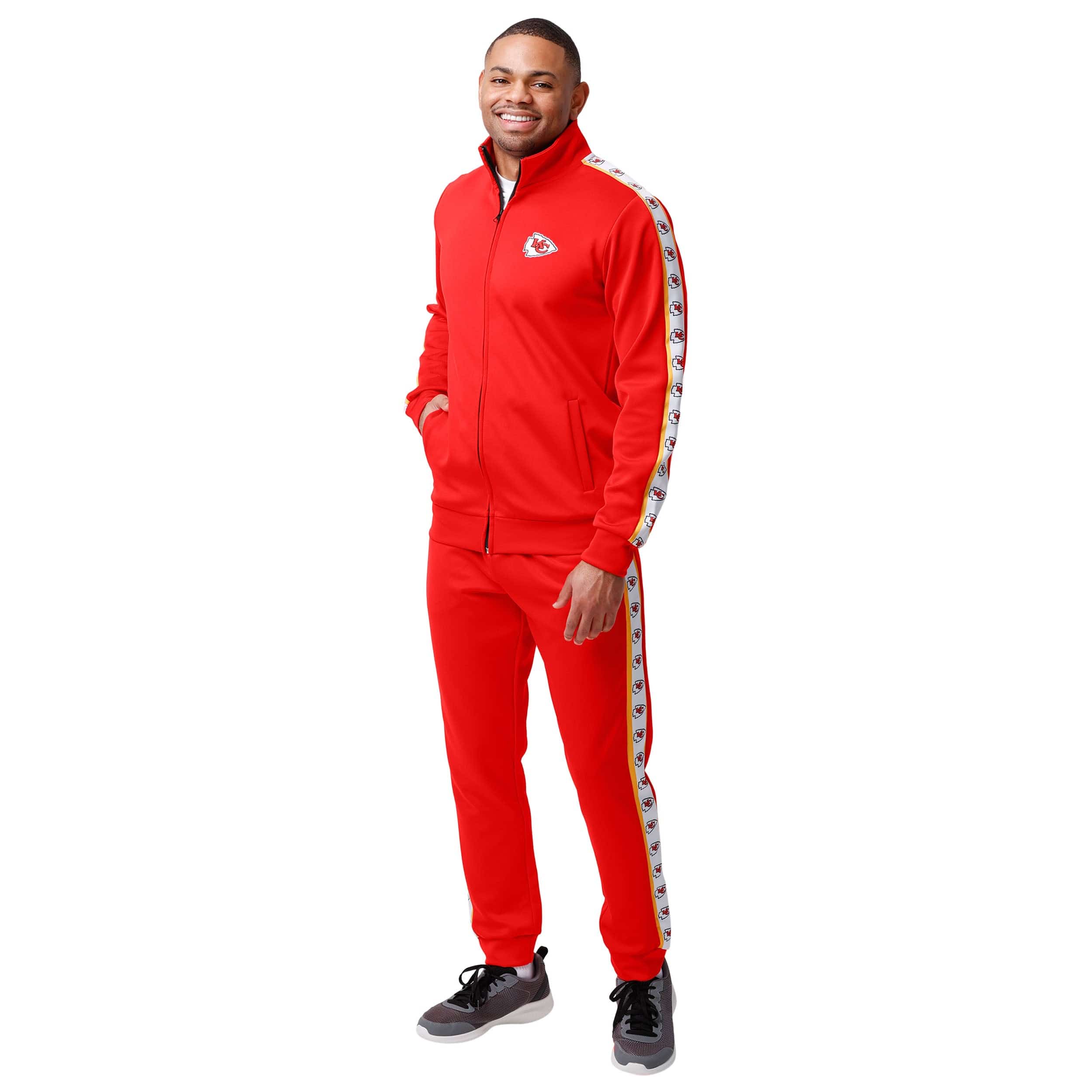 Kansas City Chiefs NFL Mens Stripe Logo Track Jacket - Image 7