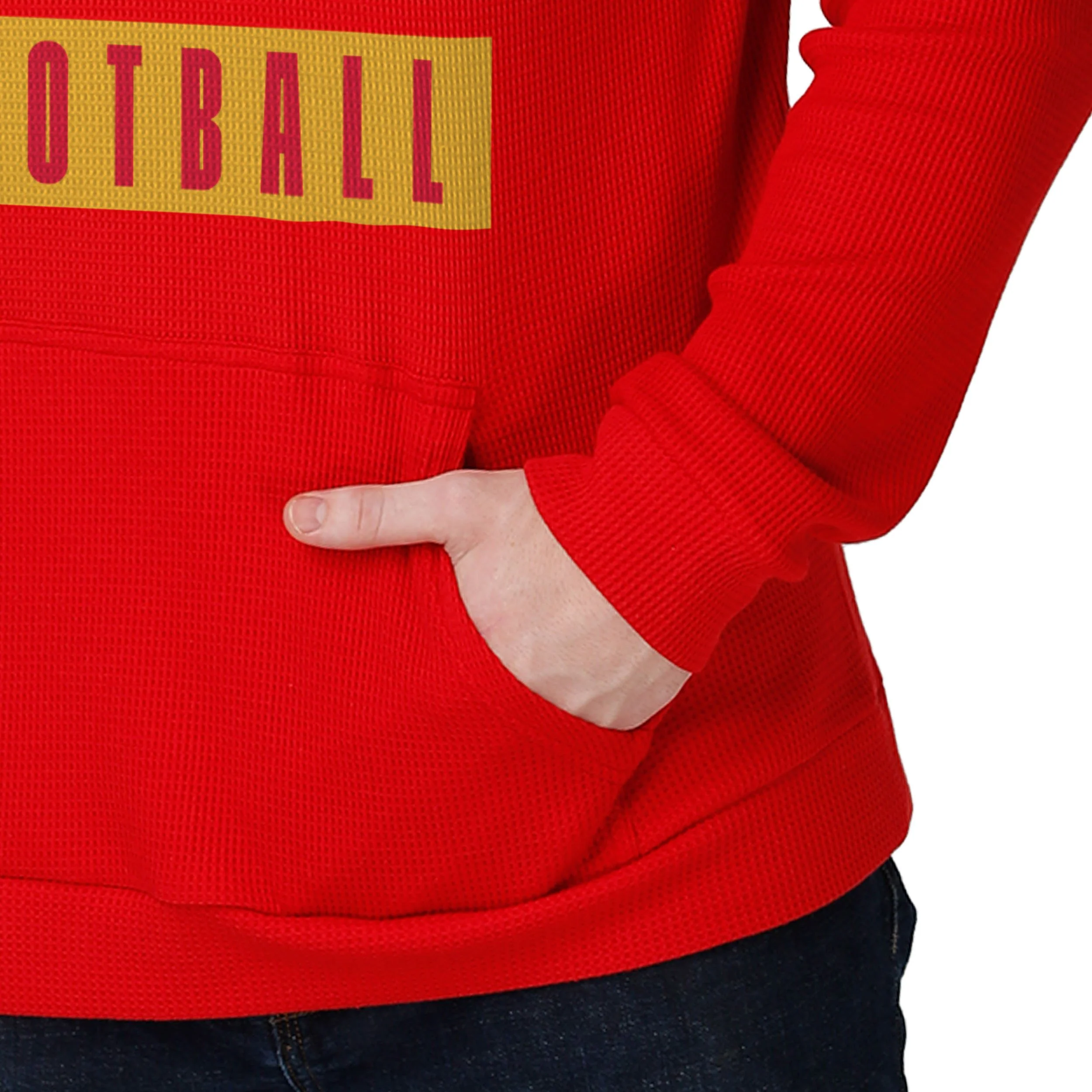 Kansas City Chiefs NFL Mens Team Color Waffle Hoodie - Image 3