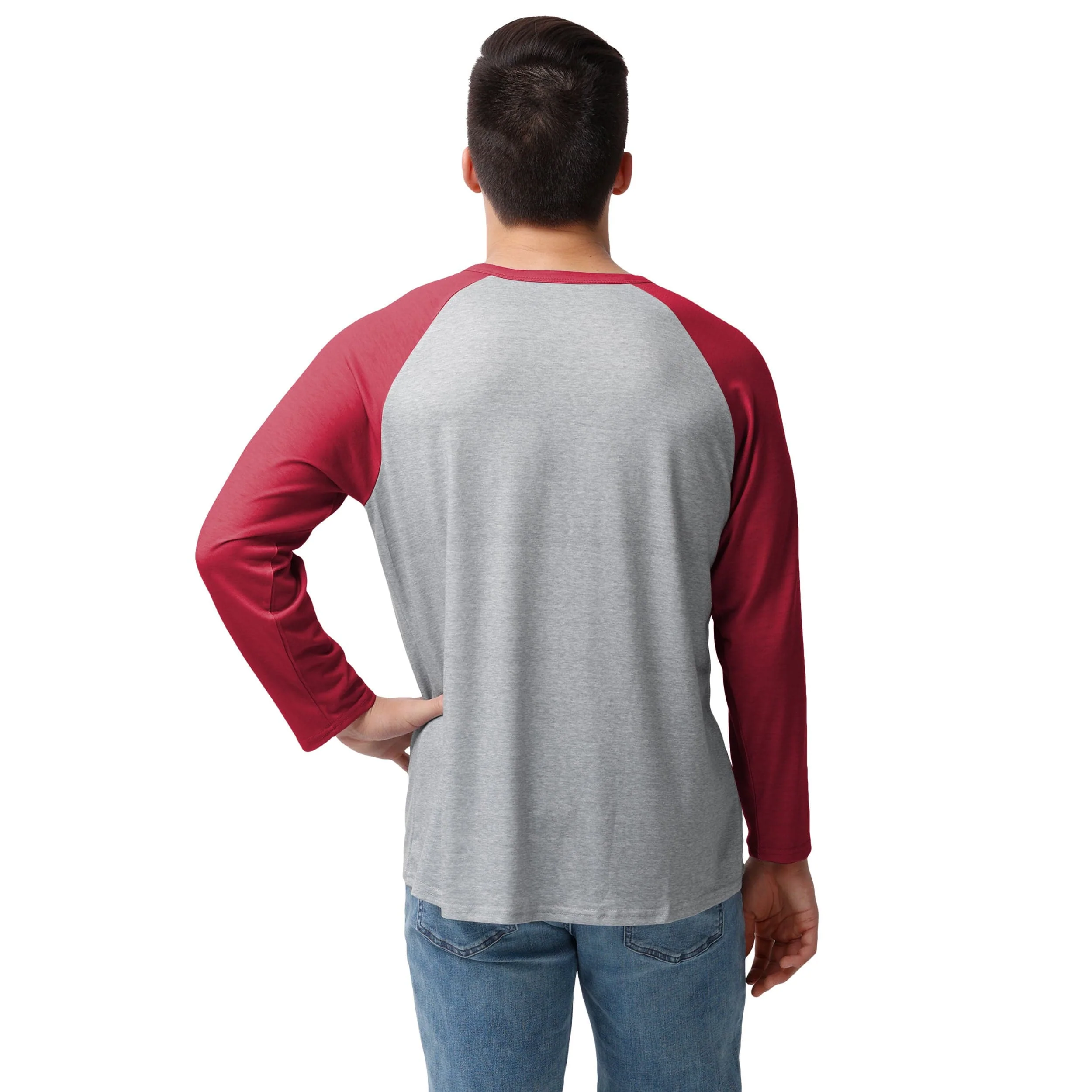 Kansas City Chiefs NFL Mens Team Logo Gray Long Sleeve Henley - Image 3