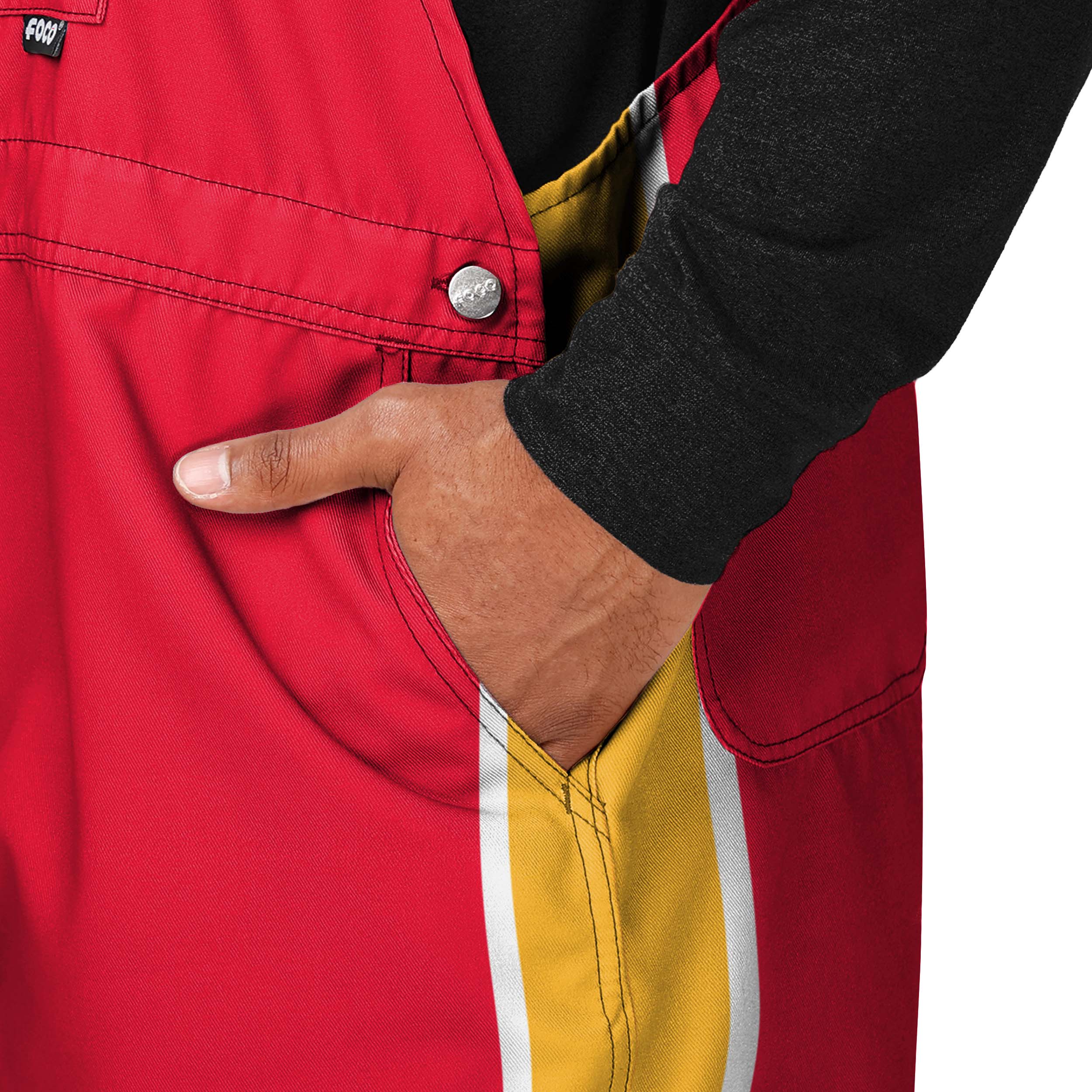 Kansas City Chiefs NFL Mens Team Stripe Bib Shortalls - Image 5