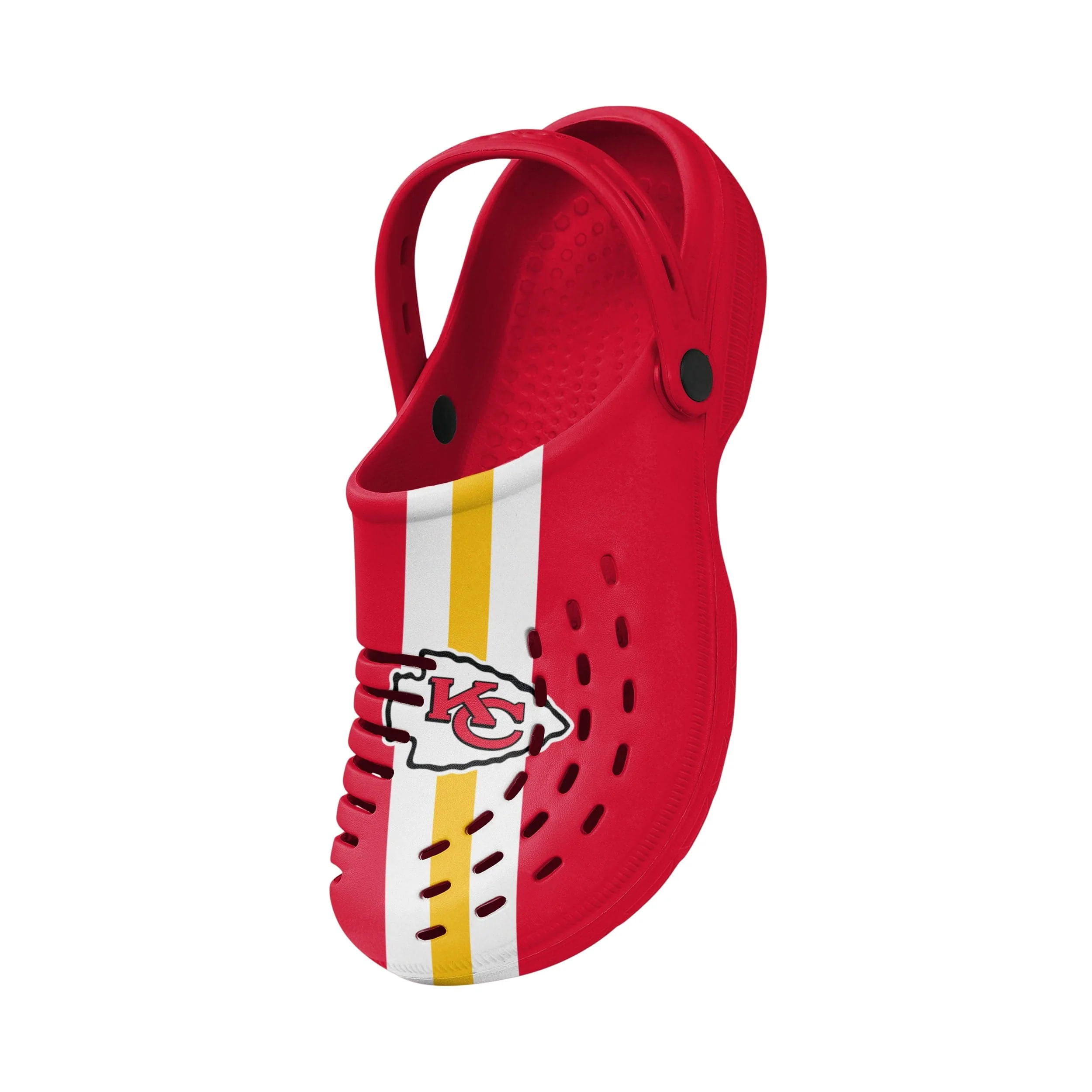 Kansas City Chiefs NFL Mens Team Stripe Clog With Strap - Image 3