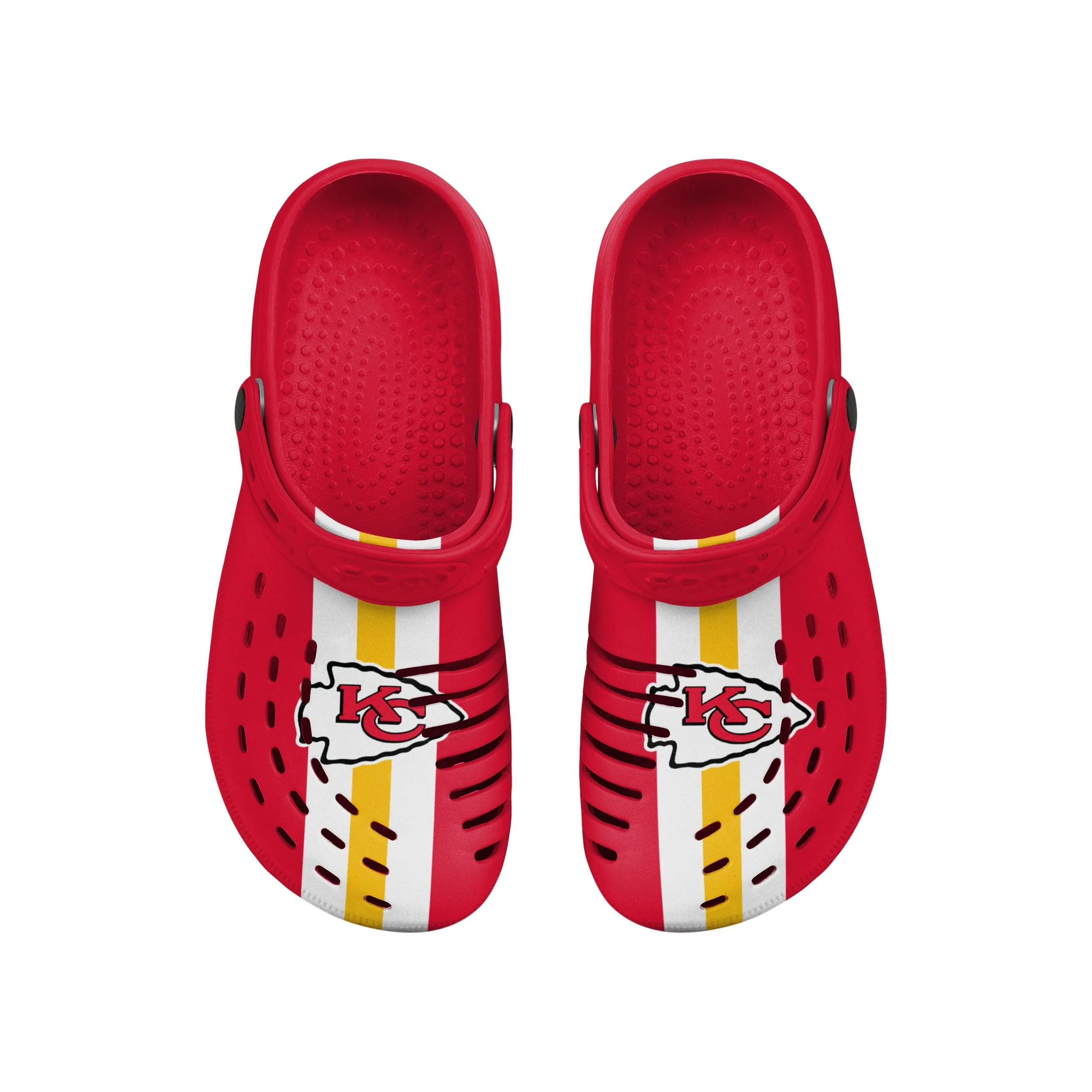 Kansas City Chiefs NFL Mens Team Stripe Clog With Strap - Image 4