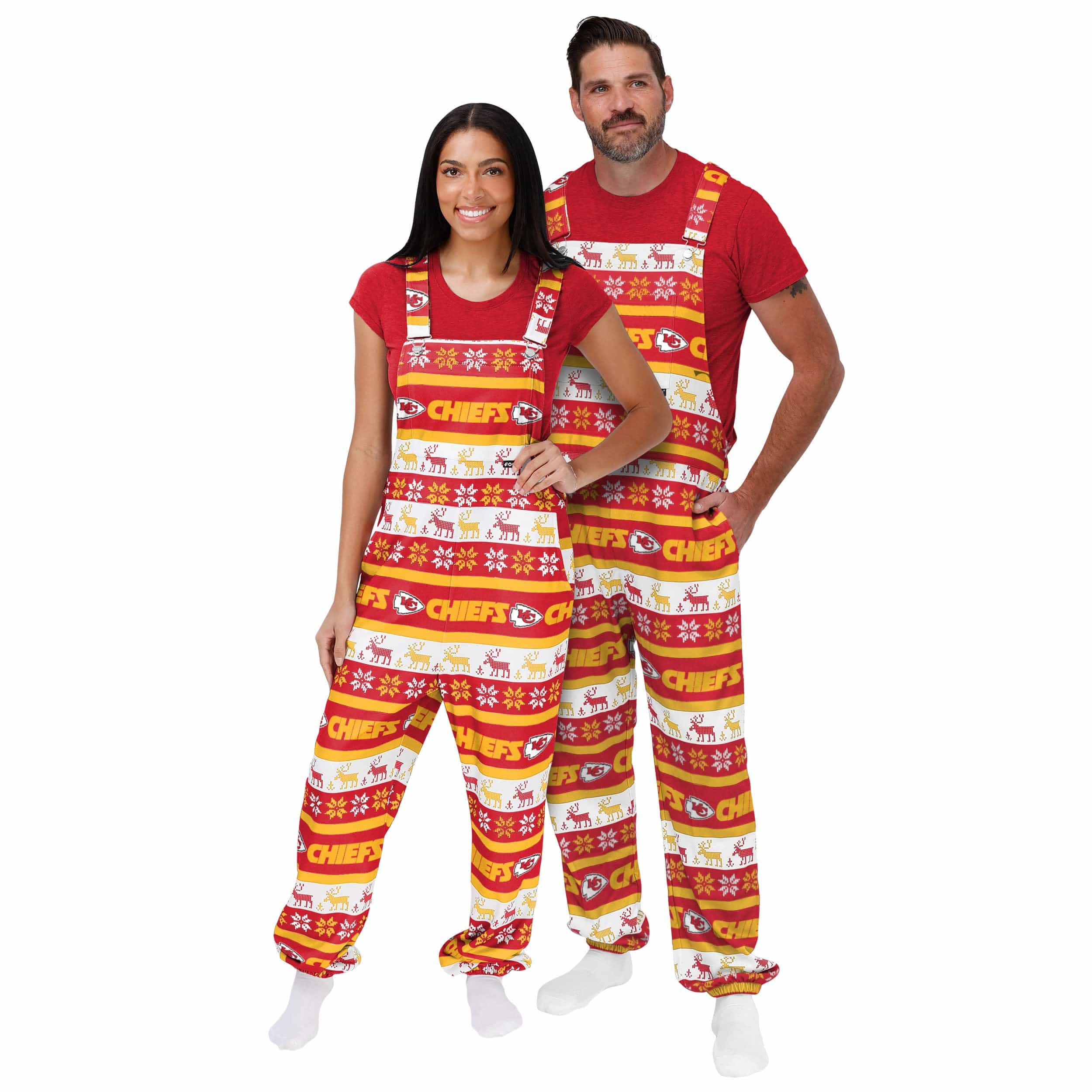 Kansas City Chiefs NFL Mens Ugly Home Gating Bib Overalls - Image 3