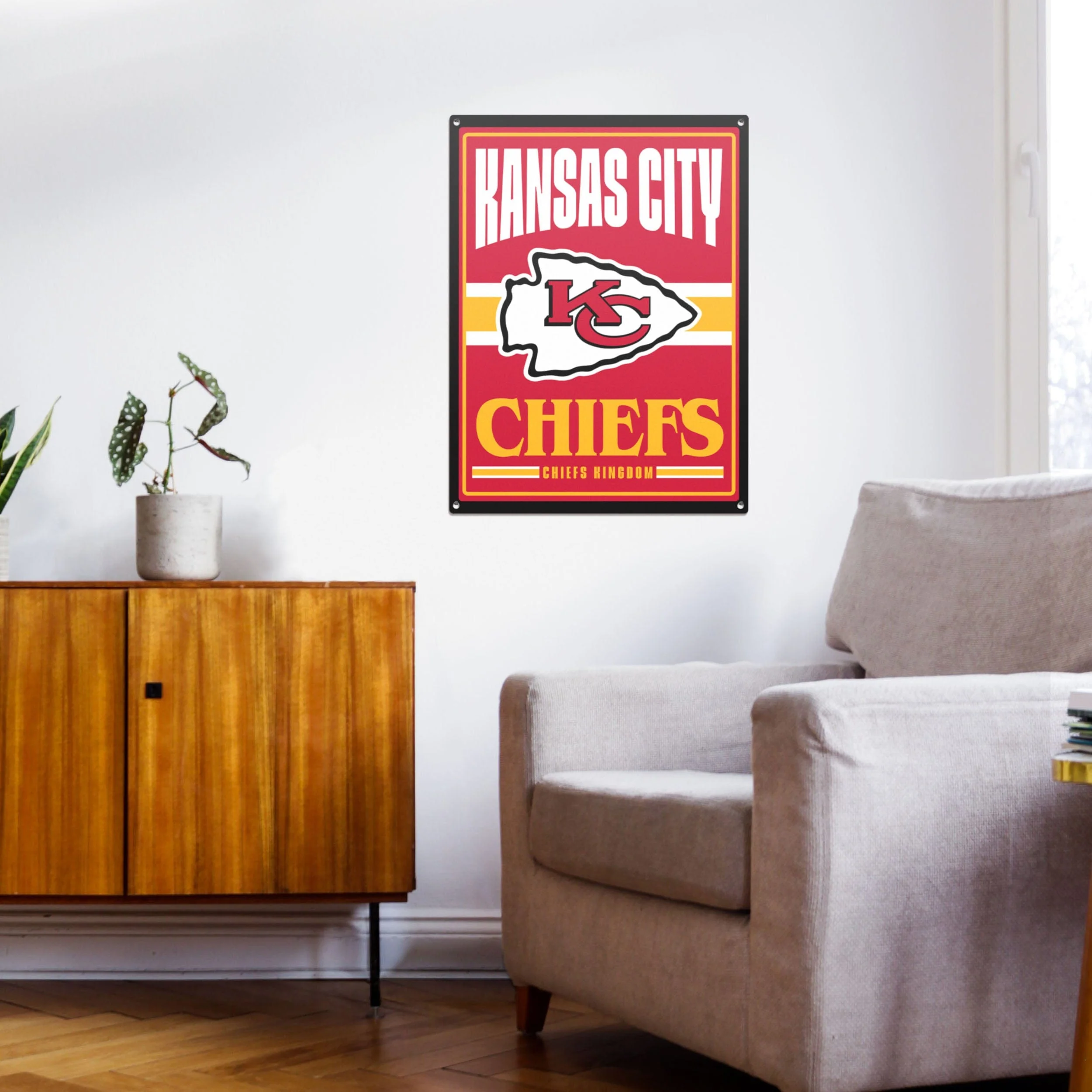 Kansas City Chiefs NFL Metal Tacker Wall Sign - Image 3