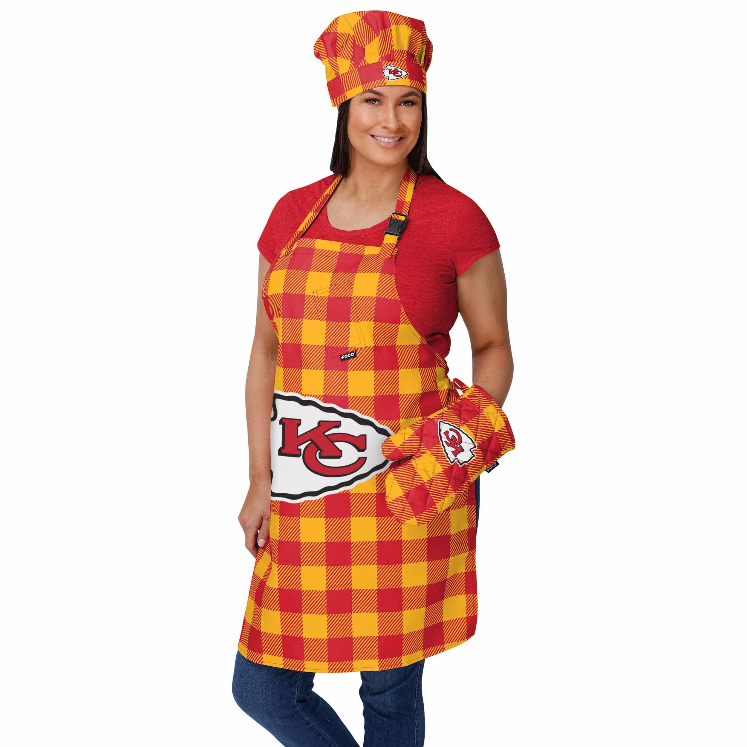 Kansas City Chiefs NFL Plaid Chef Hat - Image 2