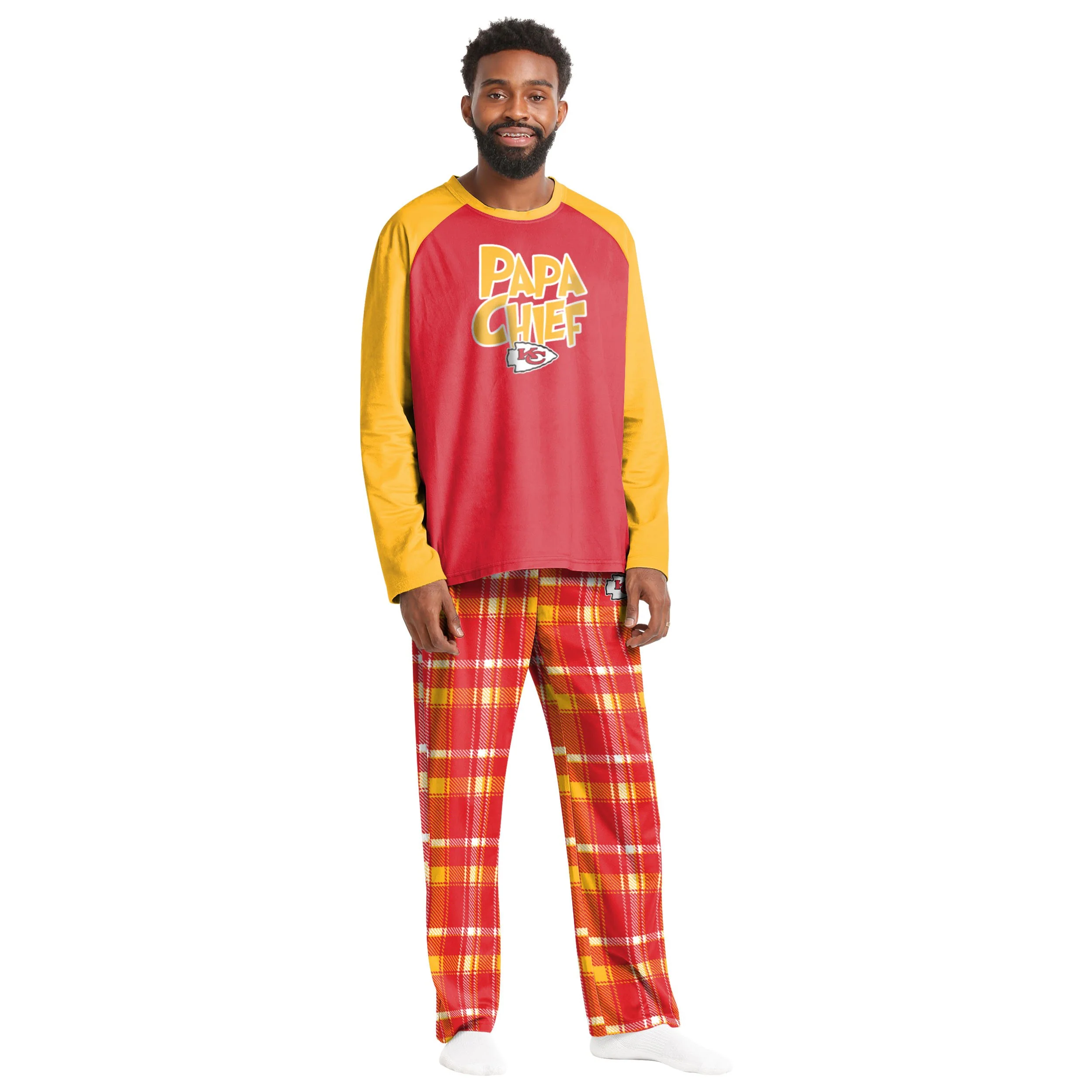 Kansas City Chiefs NFL Plaid Family Holiday Pajamas - Image 6