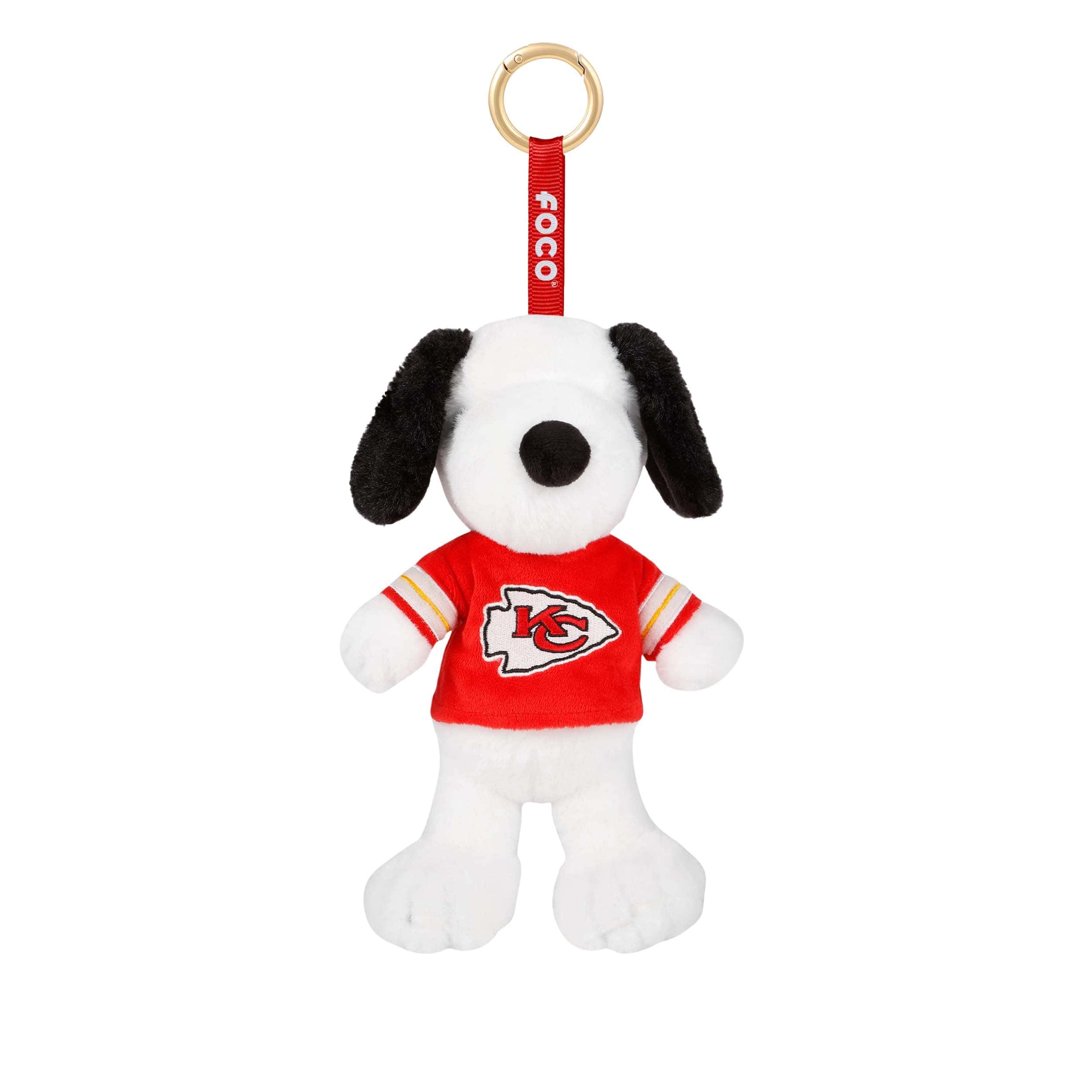 Kansas City Chiefs NFL Plush Snoopy Peanuts Bag Charm Keychain - Image 2