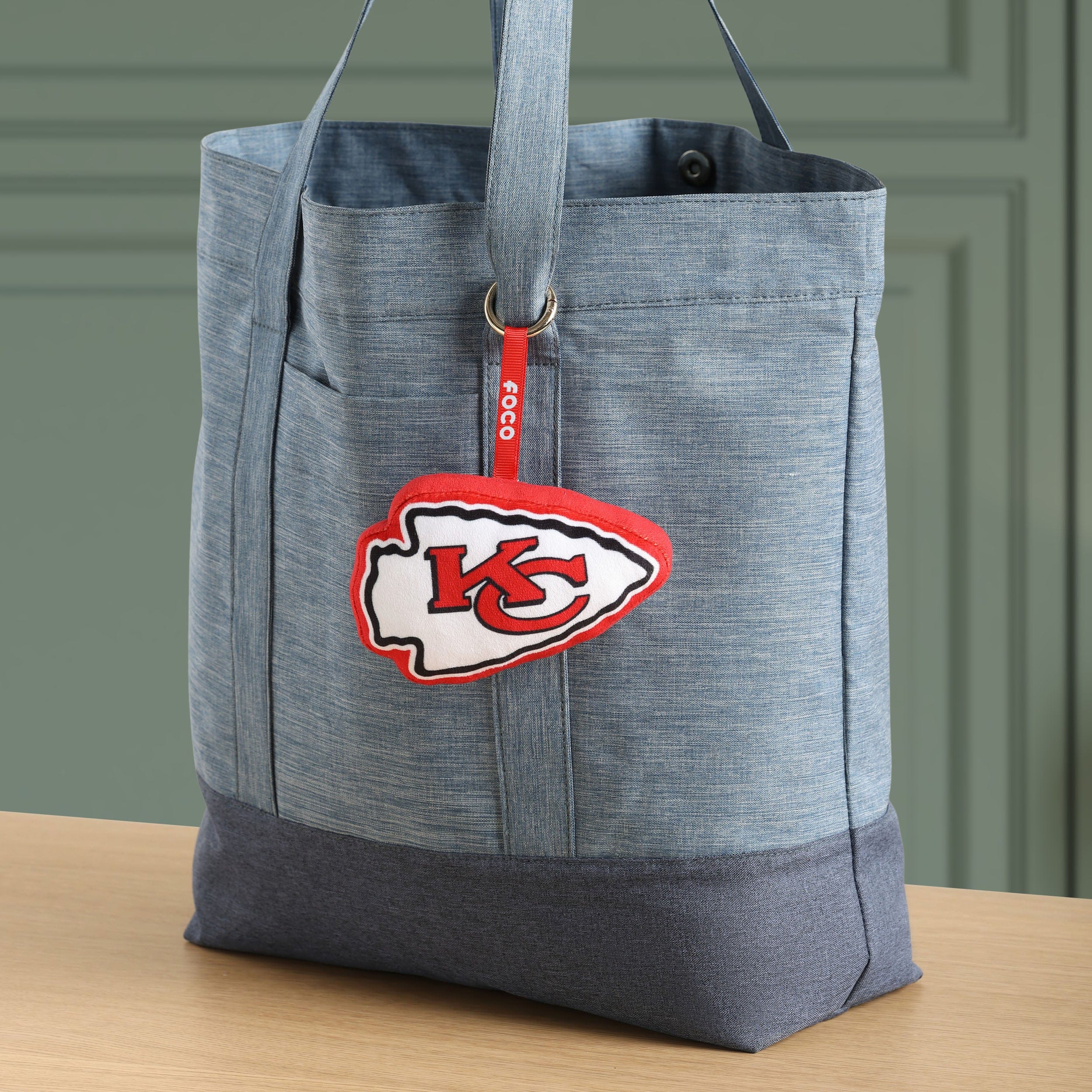 Kansas City Chiefs NFL Plush Team Logo Bag Charm Keychain - Image 2