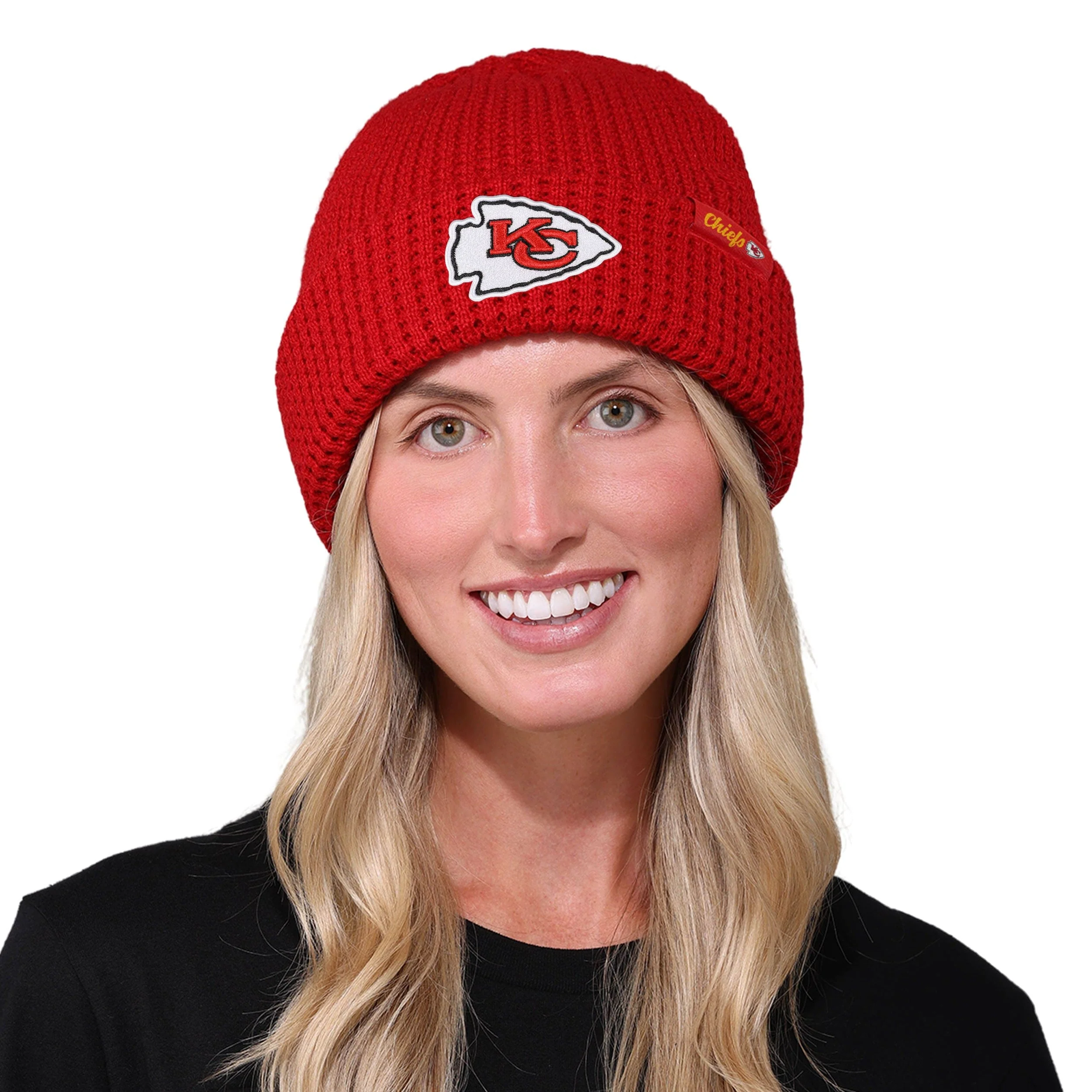 Kansas City Chiefs NFL Primary Logo Waffle Beanie - Image 3