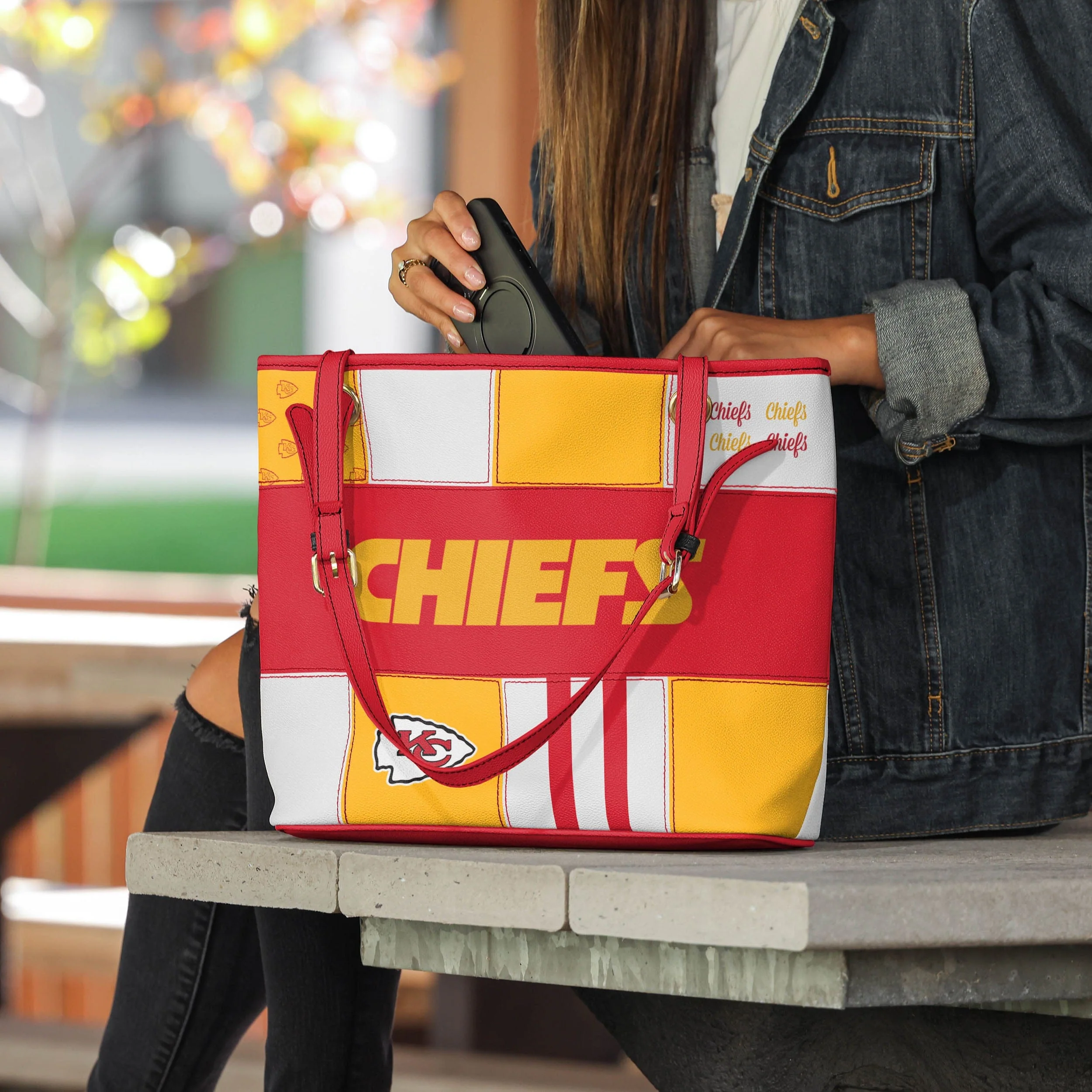 Kansas City Chiefs NFL Printed Collage Tote - Image 3