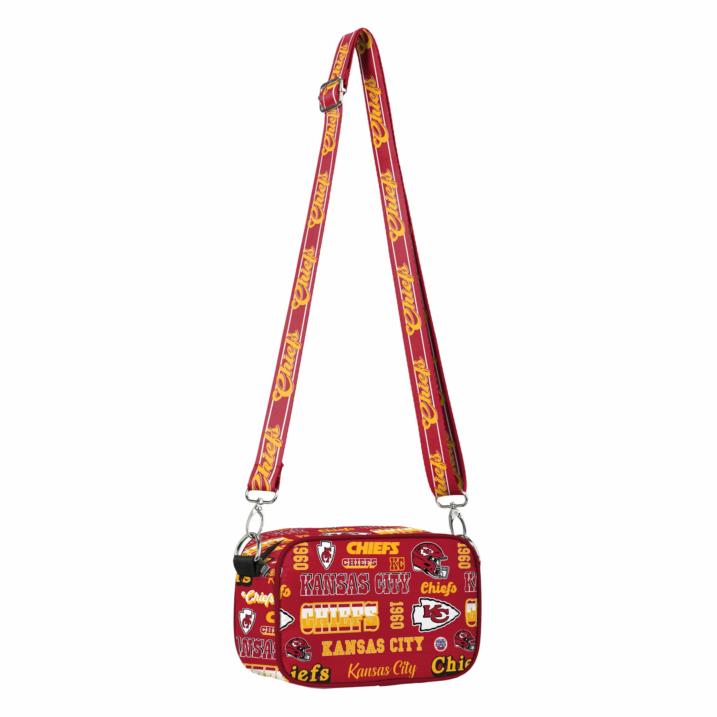 Kansas City Chiefs NFL Repeat Retro Print Nylon Crossbody Bag - Image 4