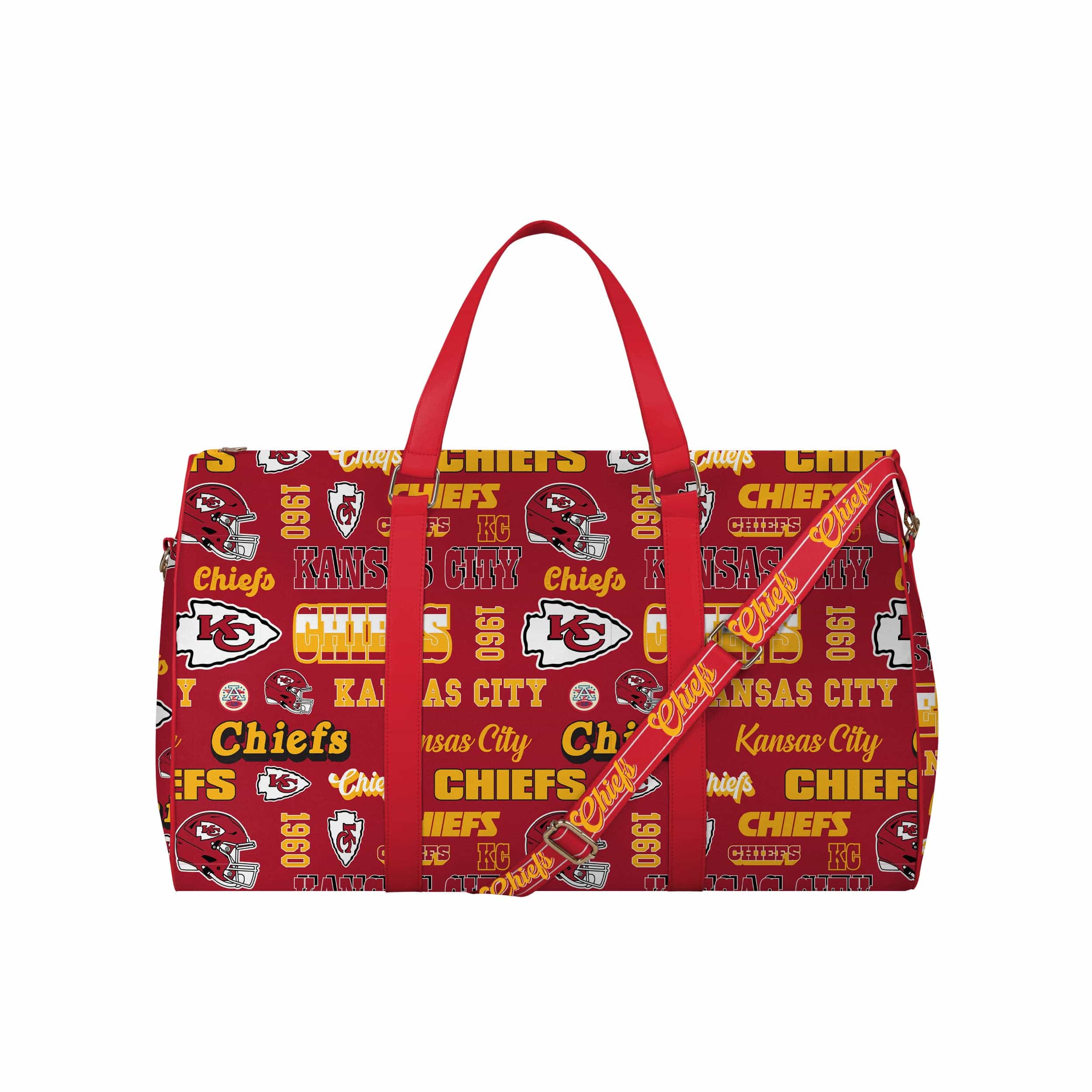 Kansas City Chiefs NFL Repeat Retro Print Nylon Weekender Duffle Bag
