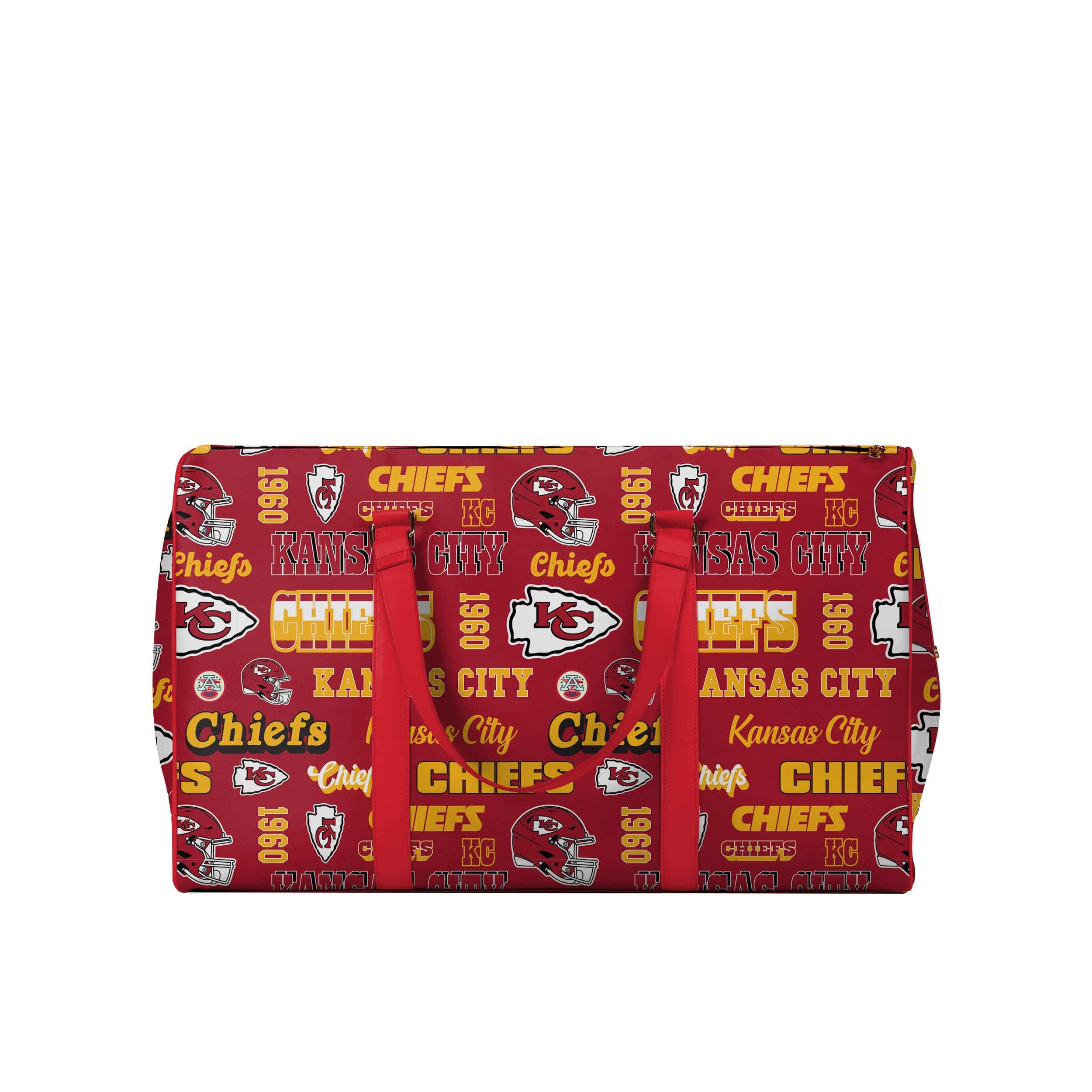 Kansas City Chiefs NFL Repeat Retro Print Nylon Weekender Duffle Bag - Image 4