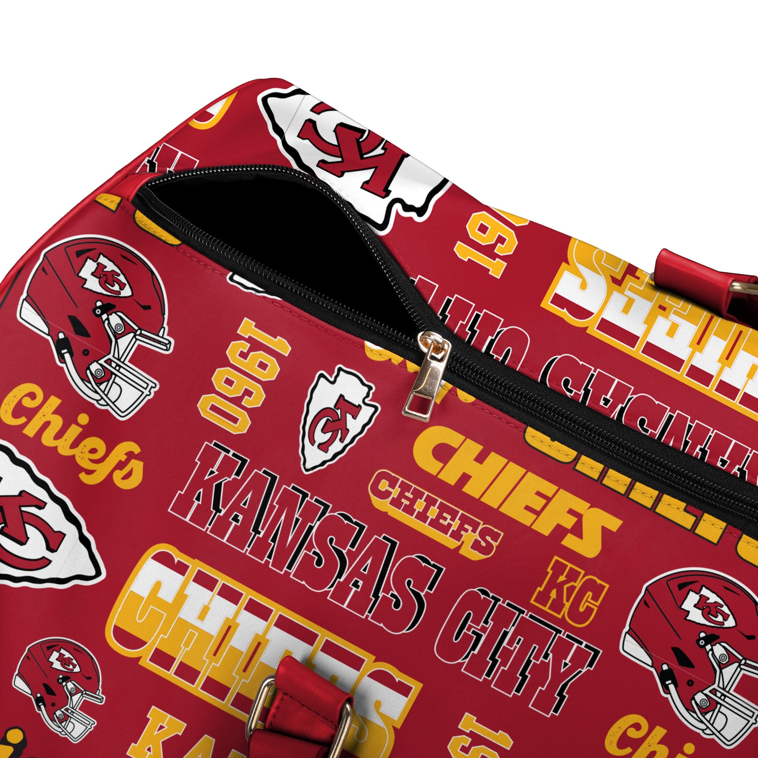 Kansas City Chiefs NFL Repeat Retro Print Nylon Weekender Duffle Bag - Image 5