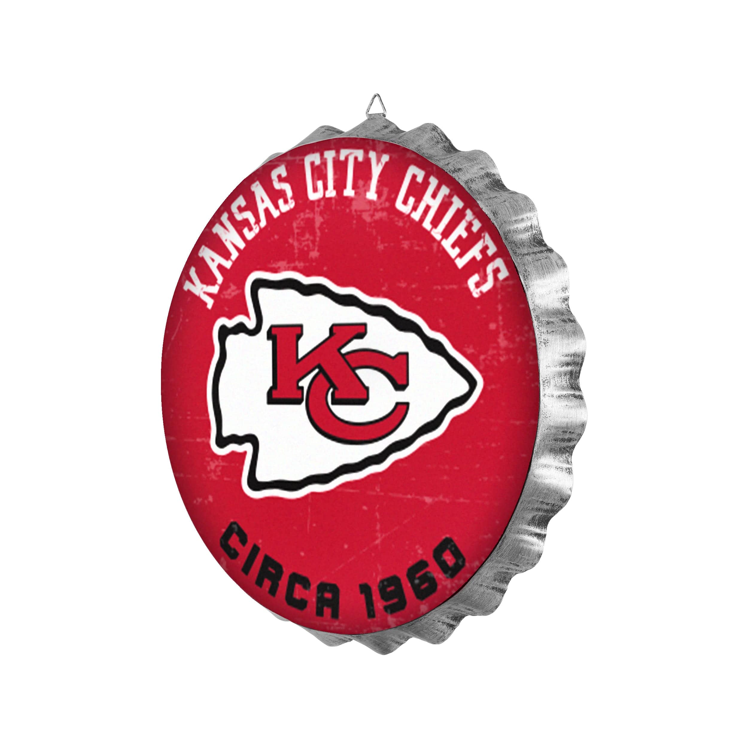Kansas City Chiefs NFL Retro Bottle Cap Wall Sign - Image 2