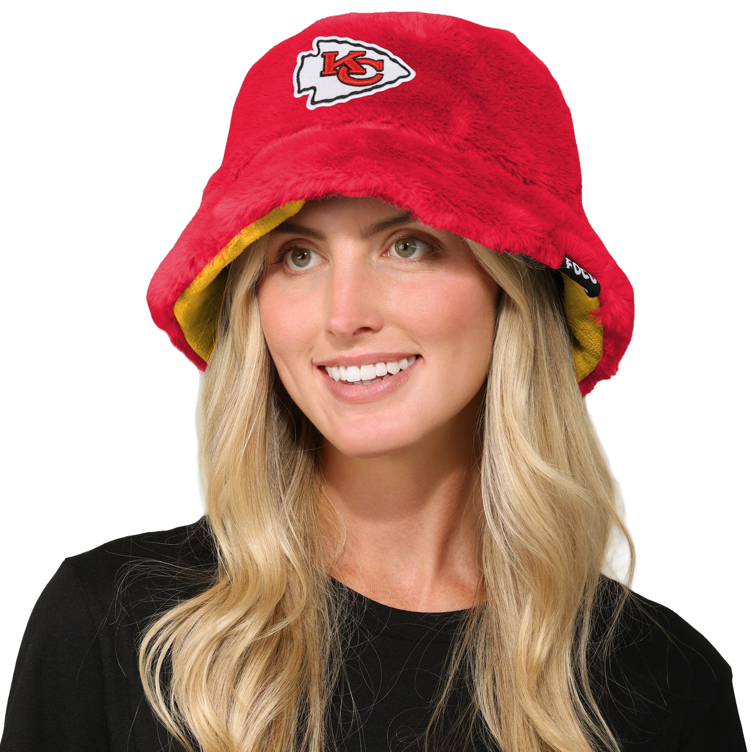Kansas City Chiefs NFL Reversible Faux Fur Bucket Hat - Image 2