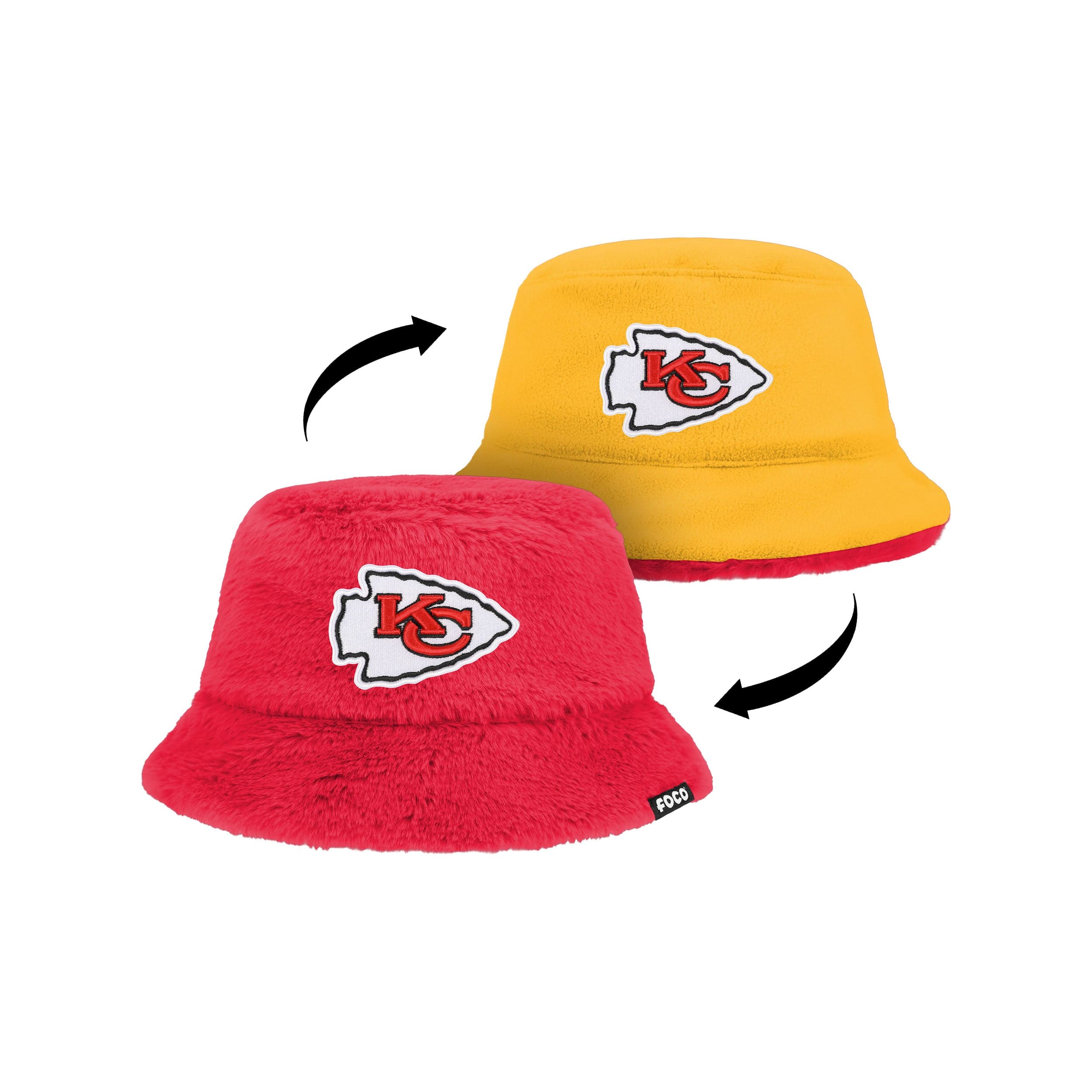 Kansas City Chiefs NFL Reversible Faux Fur Bucket Hat - Image 4