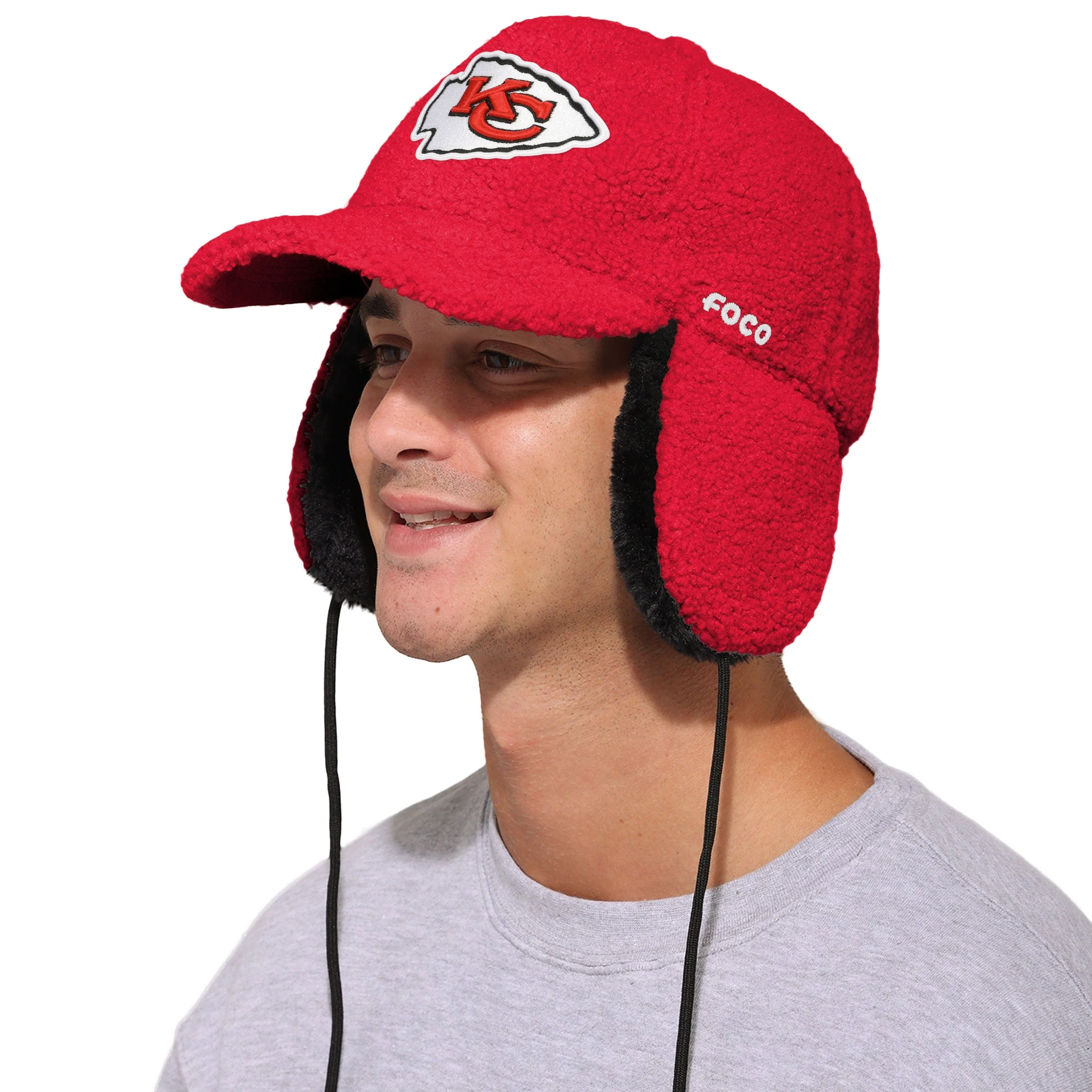 Kansas City Chiefs NFL Sherpa Trapper Cap - Image 2