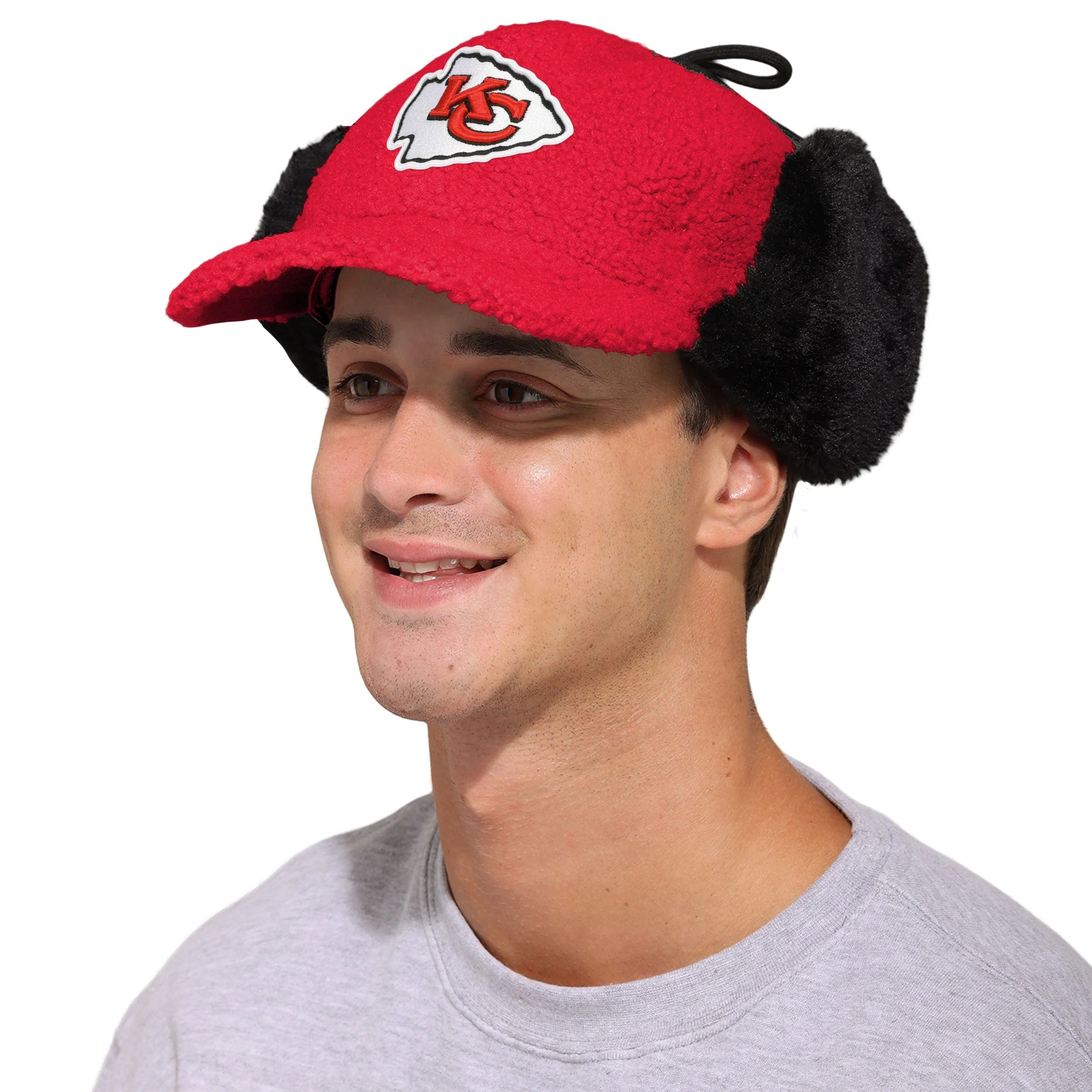 Kansas City Chiefs NFL Sherpa Trapper Cap - Image 3