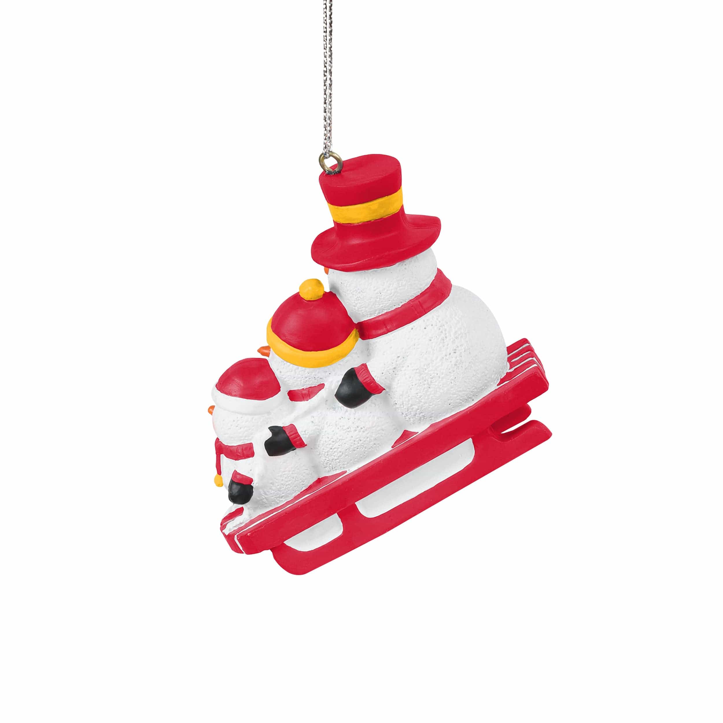 Kansas City Chiefs NFL Sledding Snowmen Ornament - Image 3