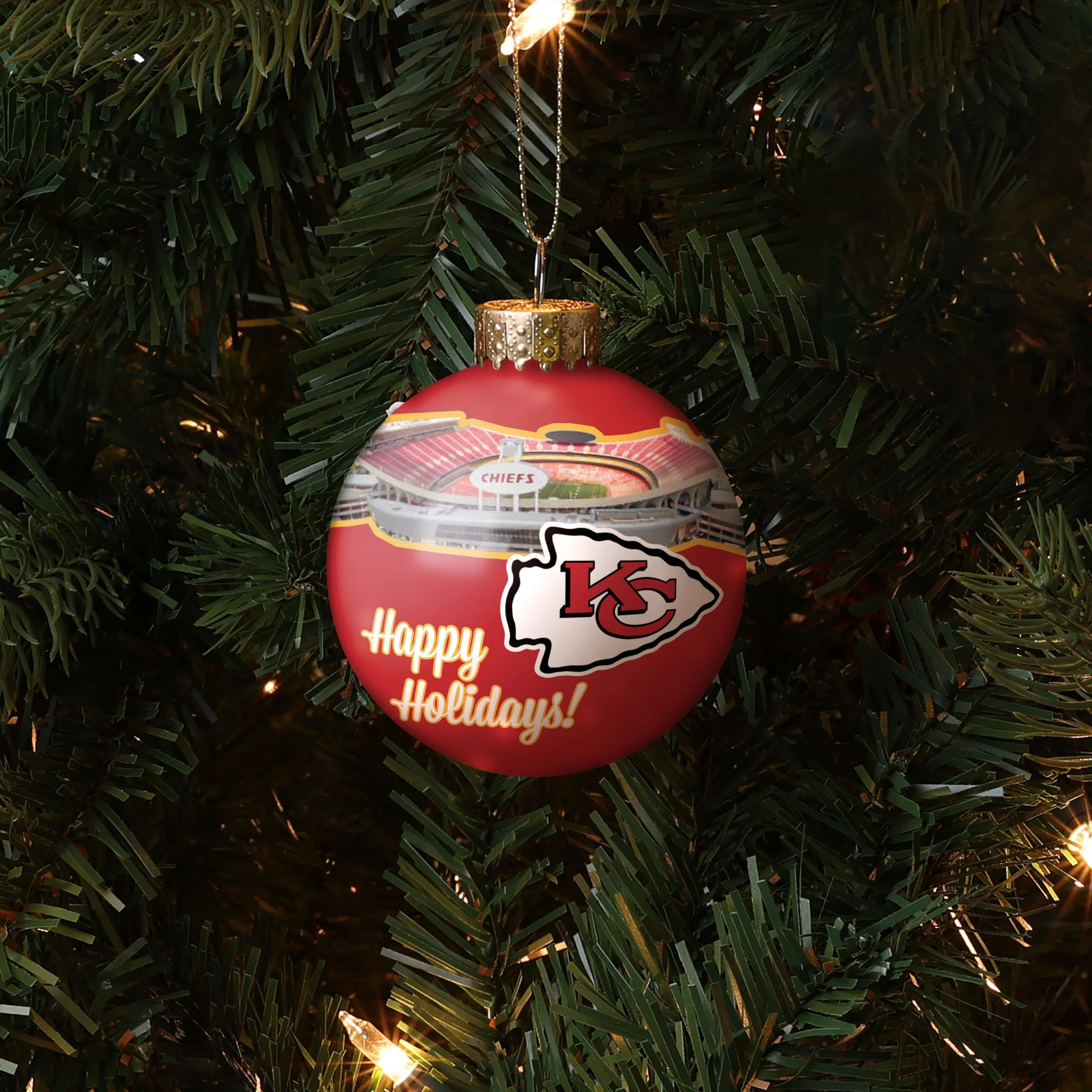 Kansas City Chiefs NFL Stadium Print Glass Ball Ornament - Image 3