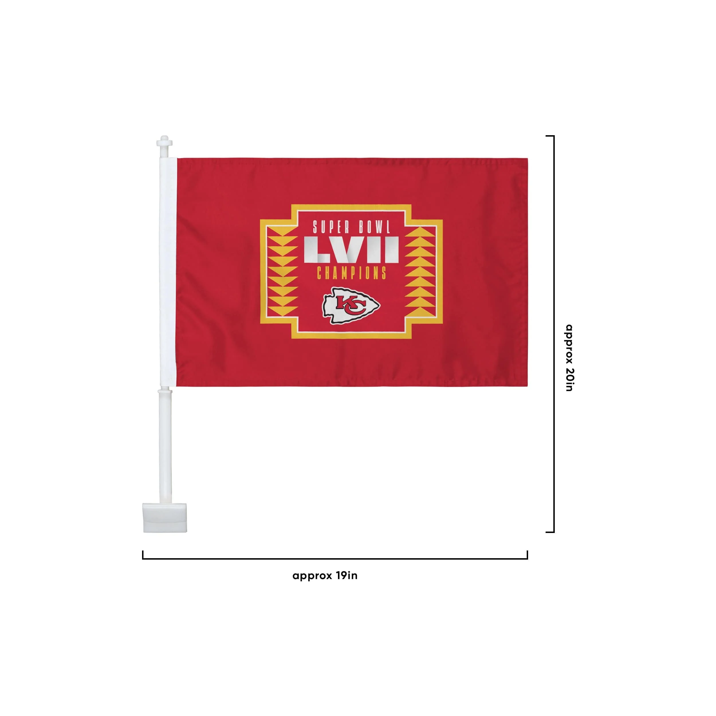 Kansas City Chiefs NFL Super Bowl LVII Champions 2 Pack Car Flag - Image 3