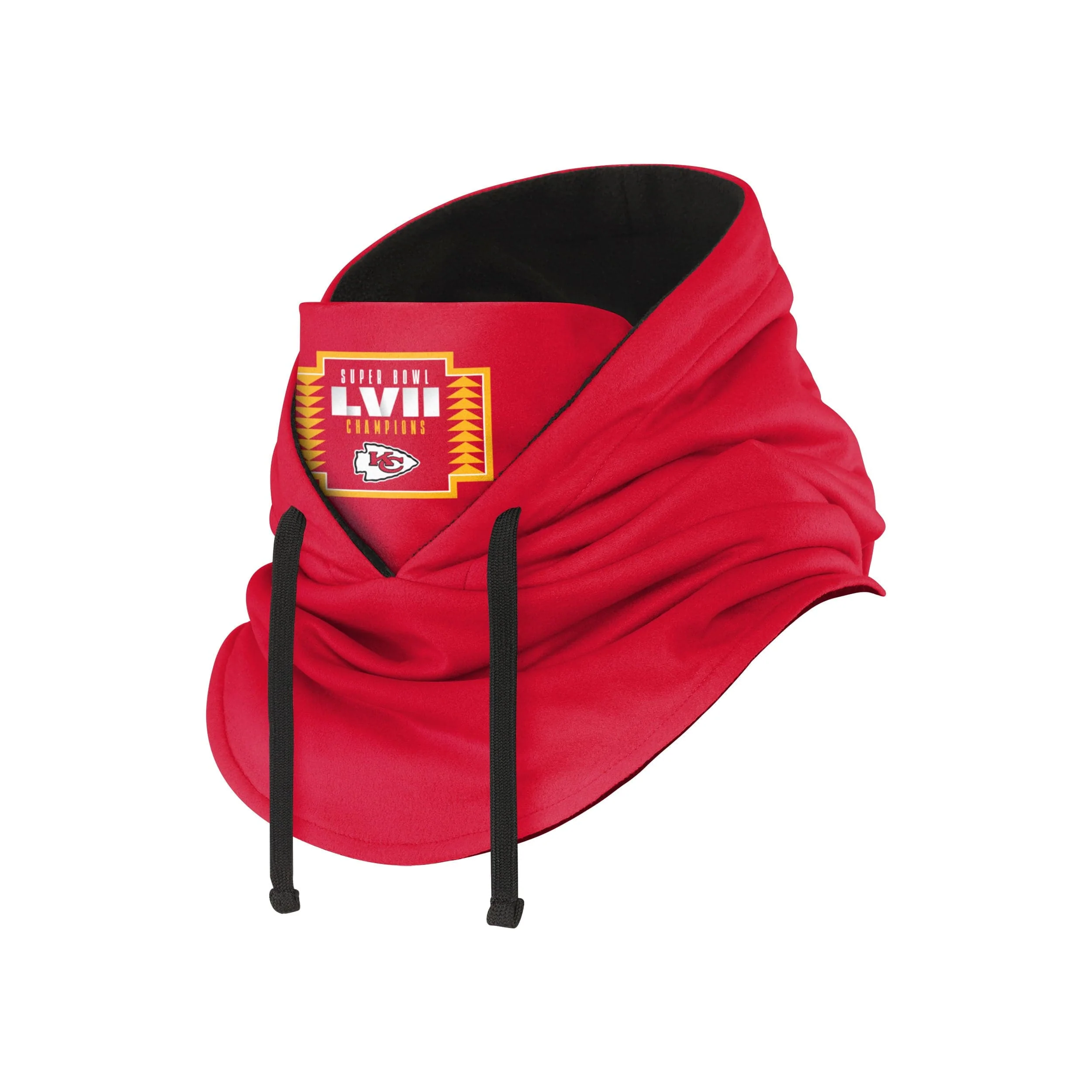 Kansas City Chiefs NFL Super Bowl LVII Champions Drawstring Hooded Gaiter Scarf - Image 2