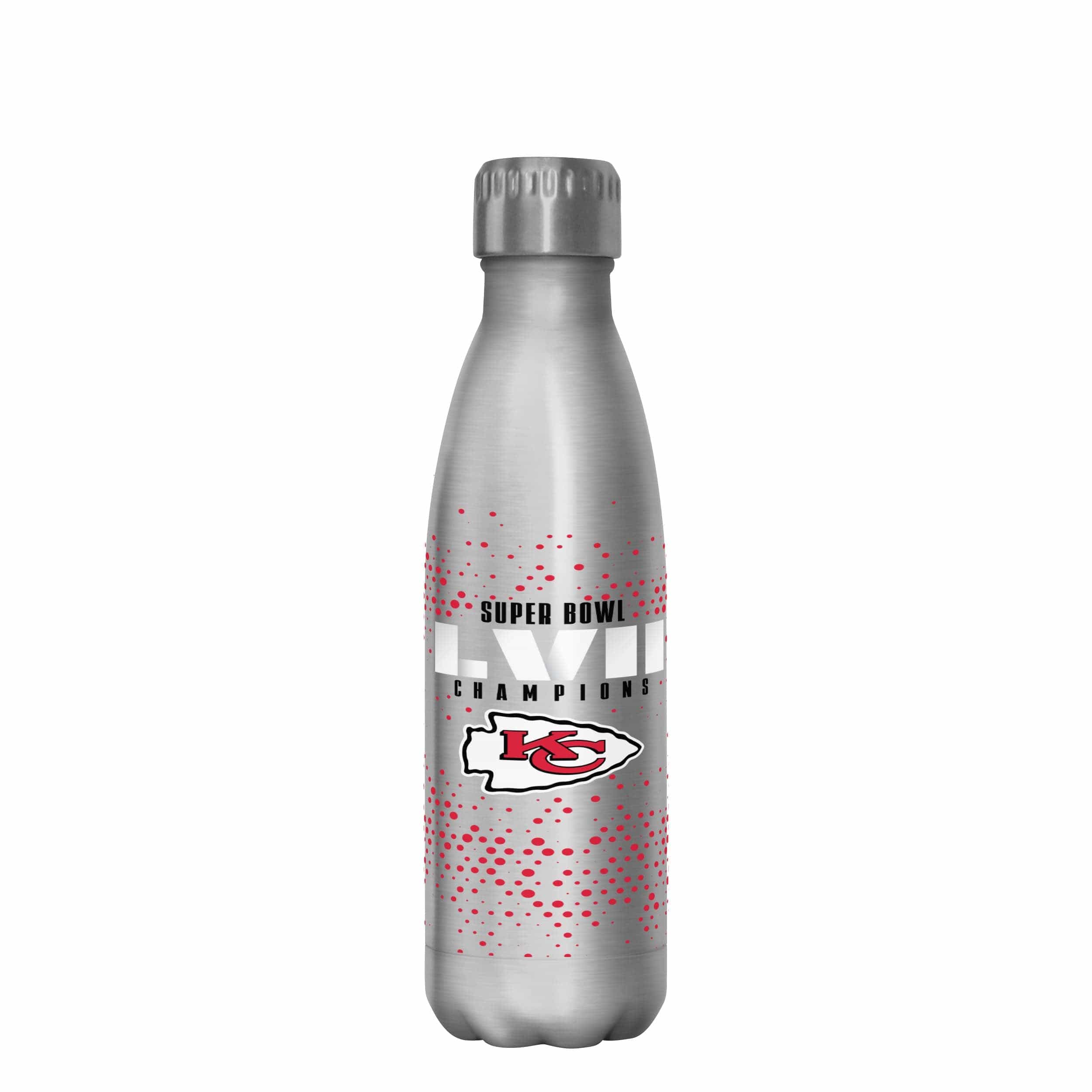 Kansas City Chiefs NFL Super Bowl LVII Champions Gray Digital 17 oz Stainless Steel Bottle