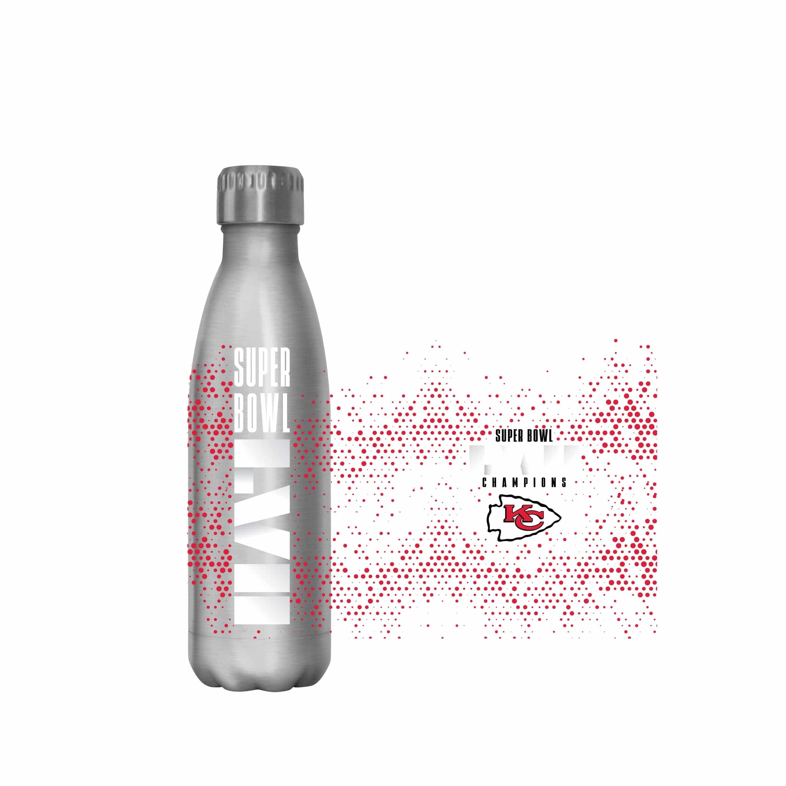 Kansas City Chiefs NFL Super Bowl LVII Champions Gray Digital 17 oz Stainless Steel Bottle - Image 5