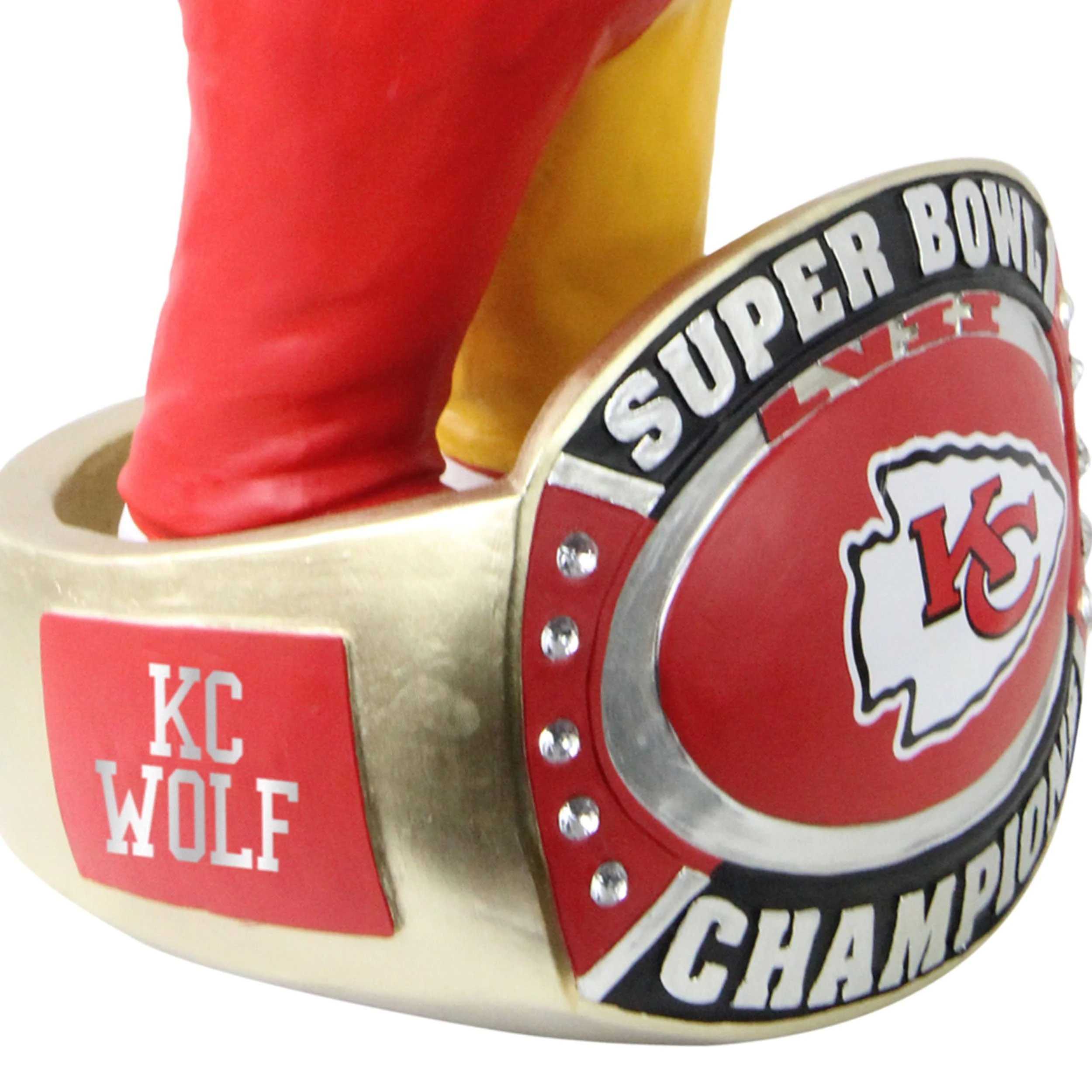 Kansas City Chiefs NFL Super Bowl LVII Champions KC Wolf 18 in Mascot Bobblehead - Image 4