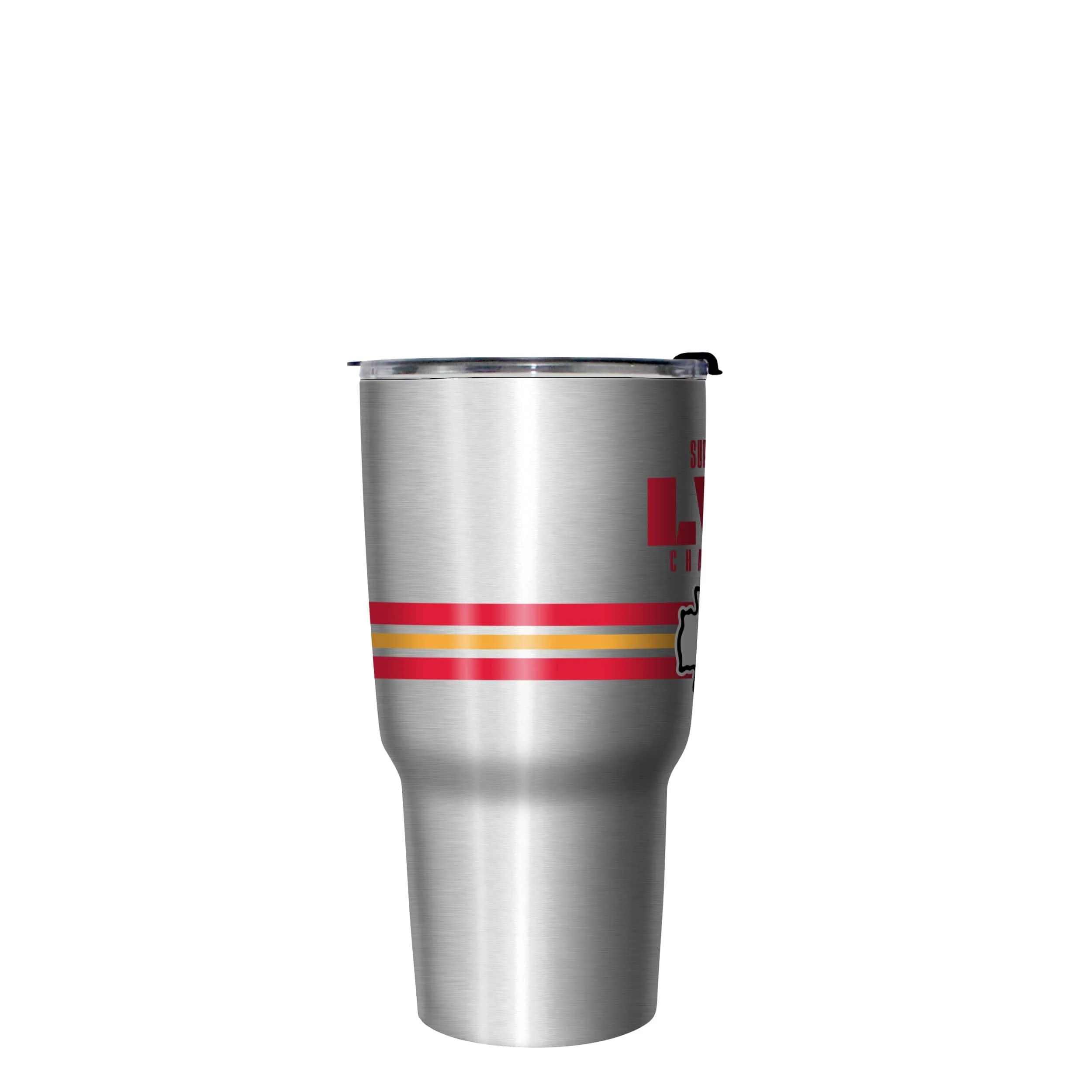 Kansas City Chiefs NFL Super Bowl LVII Champions Metallic Team Stripe 27 oz Stainless Steel Tumbler - Image 3