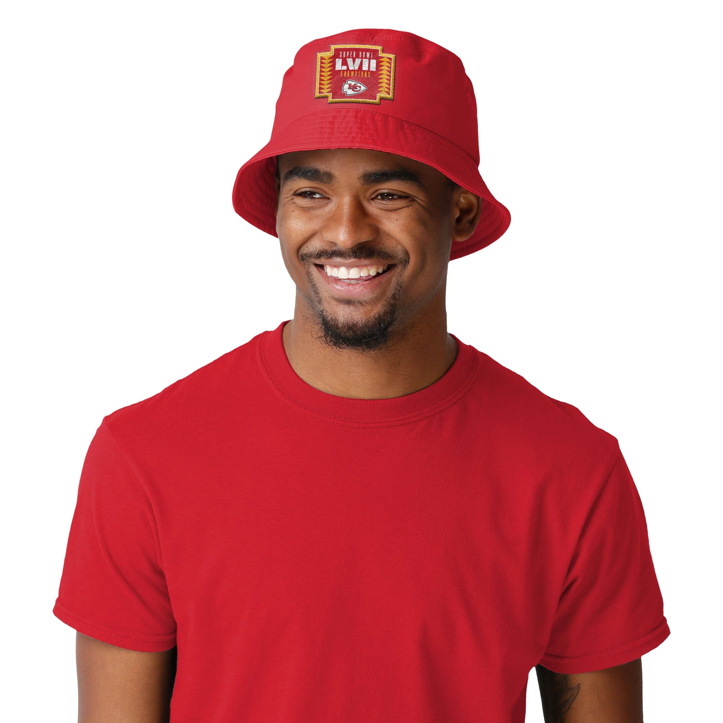 Kansas City Chiefs NFL Super Bowl LVII Champions Solid Bucket Hat - Image 2