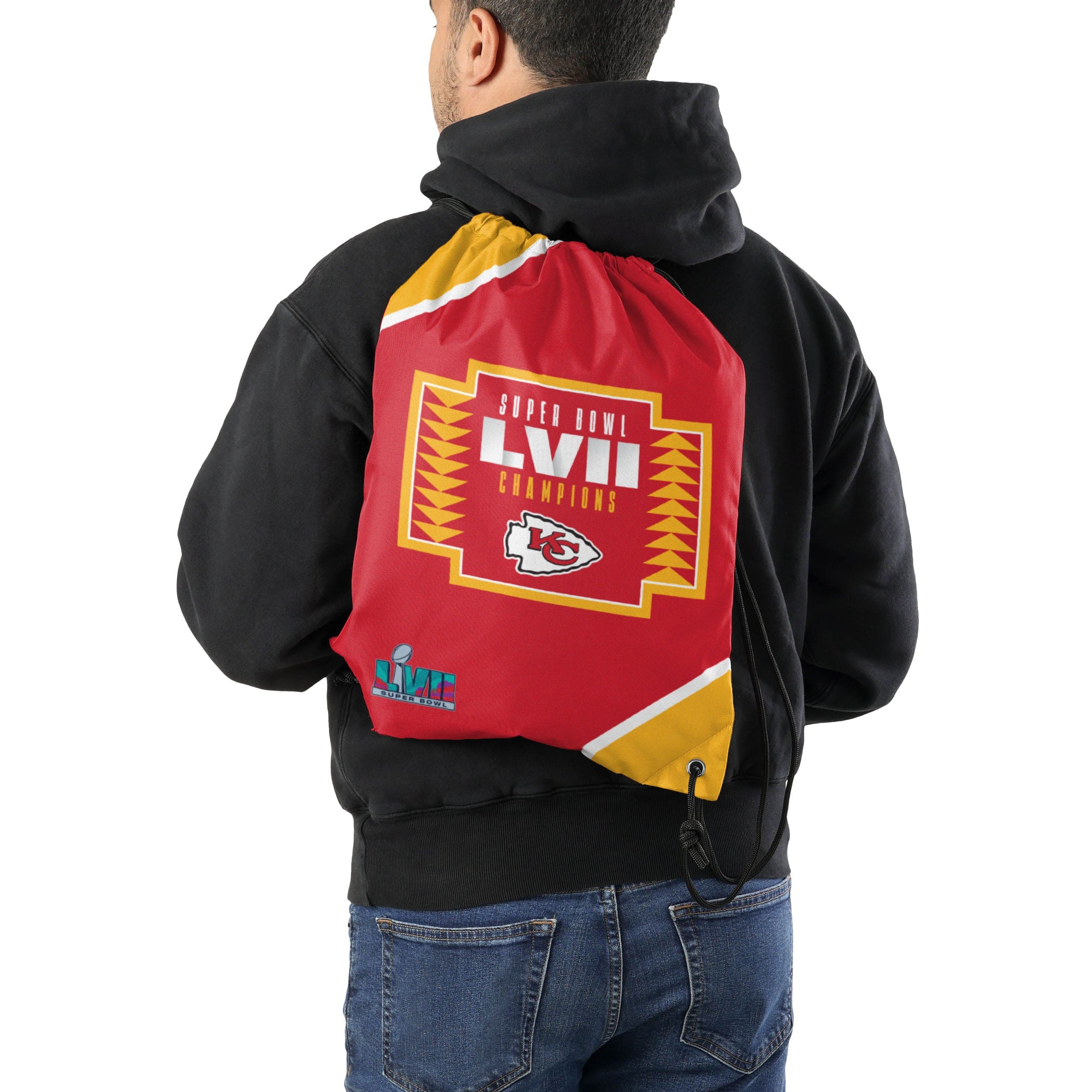 Kansas City Chiefs NFL Super Bowl LVII Champions Team Color Drawstring Backpack - Image 2