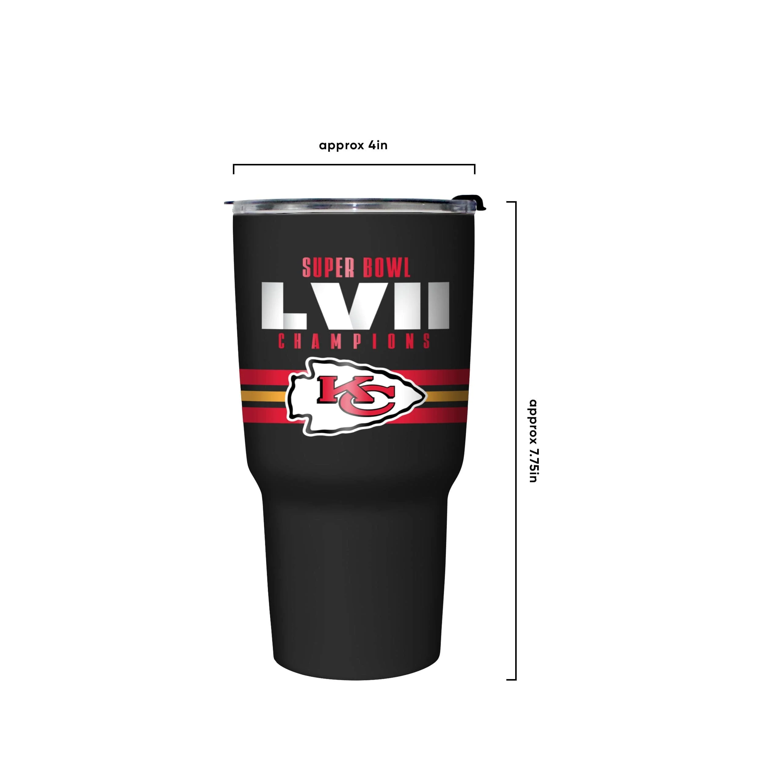 Kansas City Chiefs NFL Super Bowl LVII Champions Team Stripe 27 oz Stainless Steel Tumbler - Image 4
