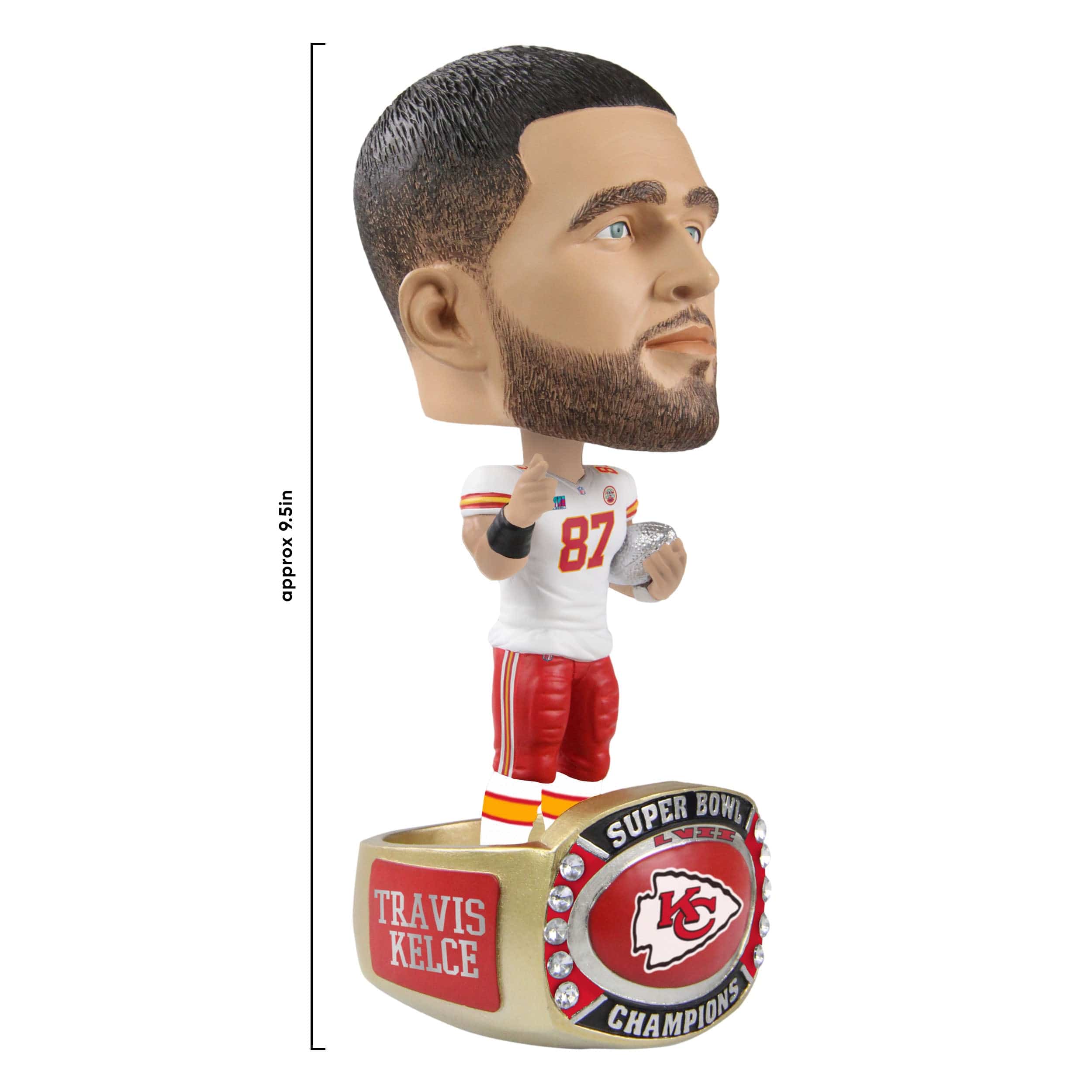 Kansas City Chiefs NFL Super Bowl LVII Champions Travis Kelce Ring Base Bighead Bobblehead - Image 5