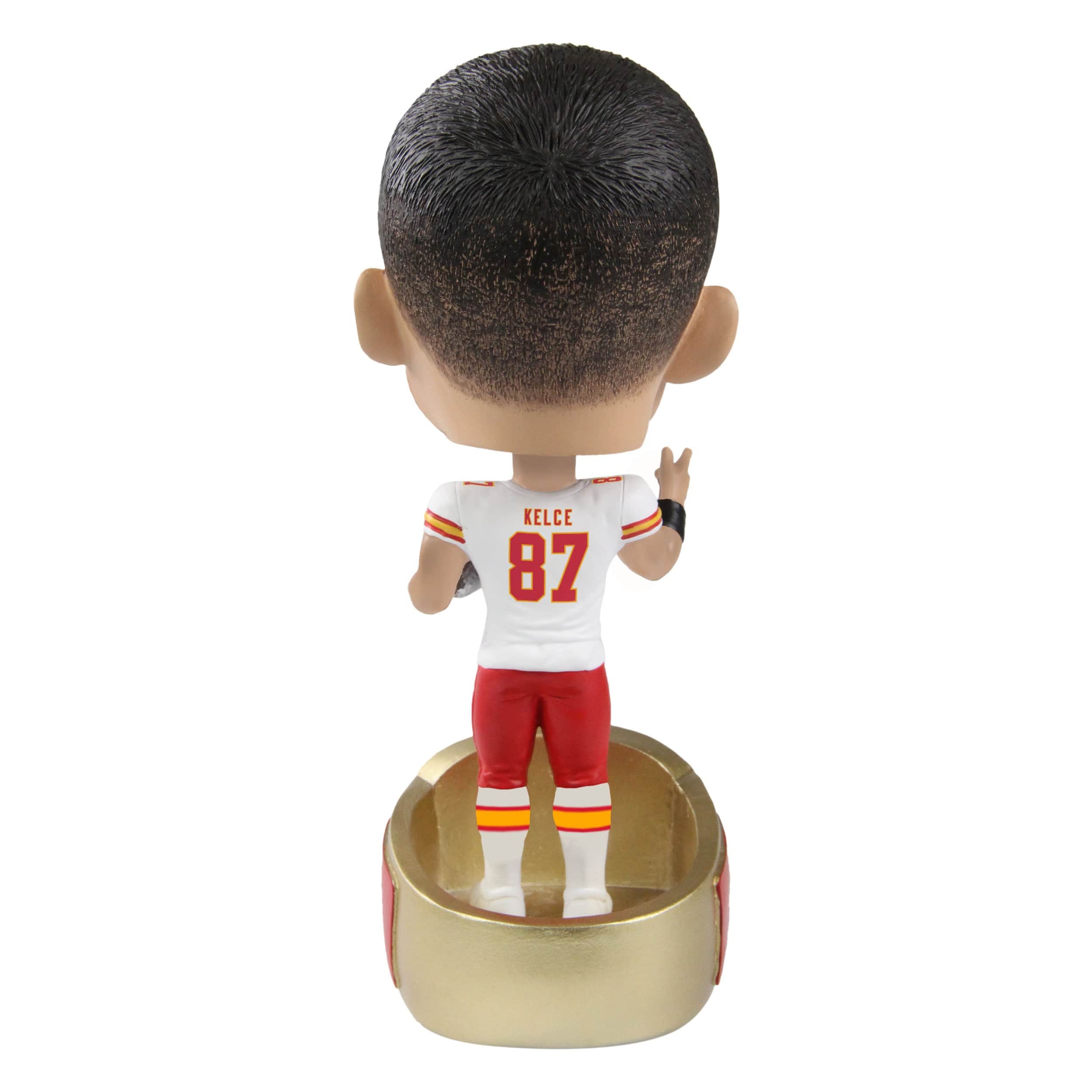 Kansas City Chiefs NFL Super Bowl LVII Champions Travis Kelce Ring Base Bighead Bobblehead - Image 6