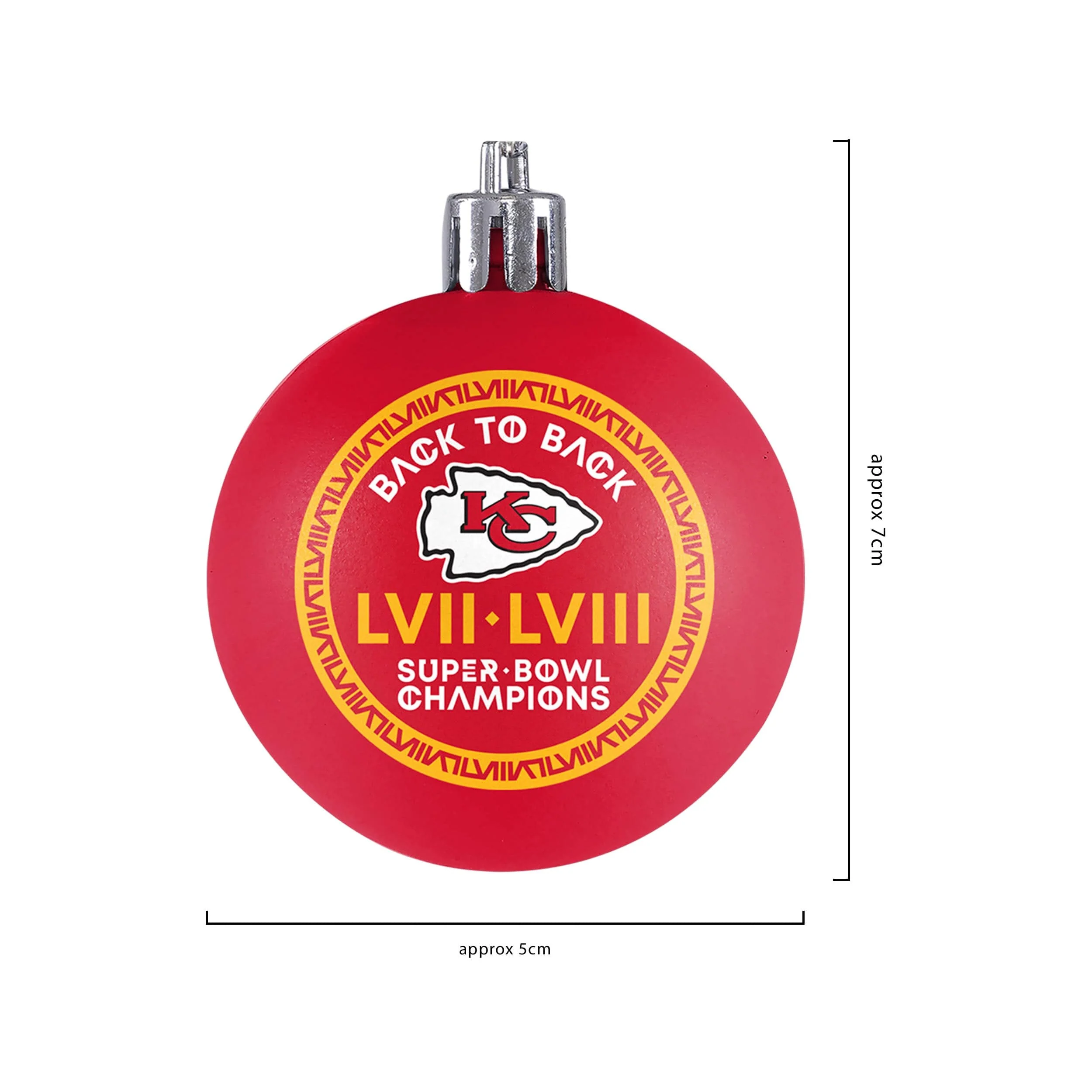 Kansas City Chiefs NFL Super Bowl LVIII Champions 12 Pack Plastic Ball Ornament Set - Image 3