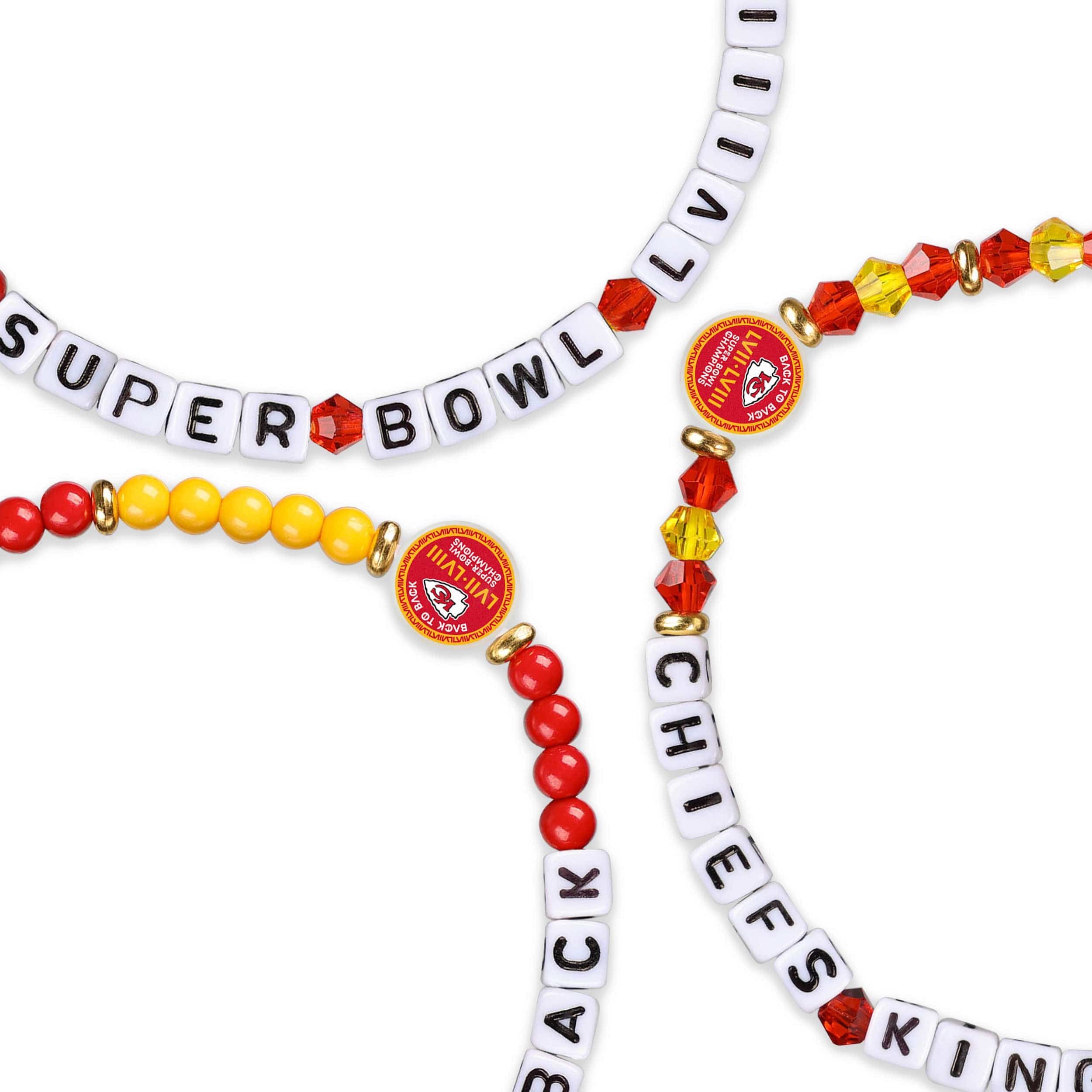 Kansas City Chiefs NFL Super Bowl LVIII Champions 3 Pack Friendship Bracelet - Image 2
