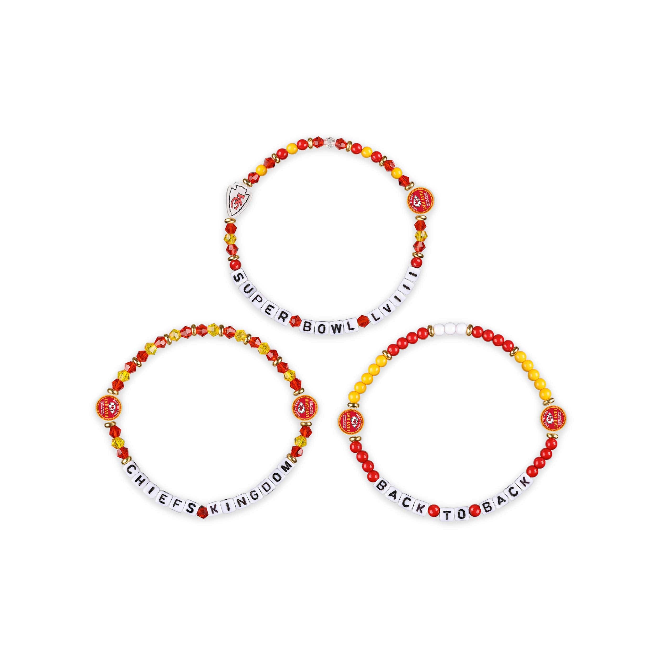 Kansas City Chiefs NFL Super Bowl LVIII Champions 3 Pack Friendship Bracelet - Image 3